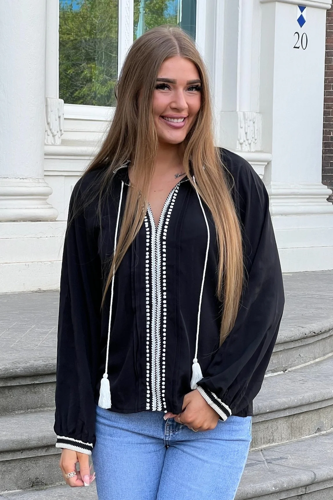Daisy Blouse - Black - Image 3