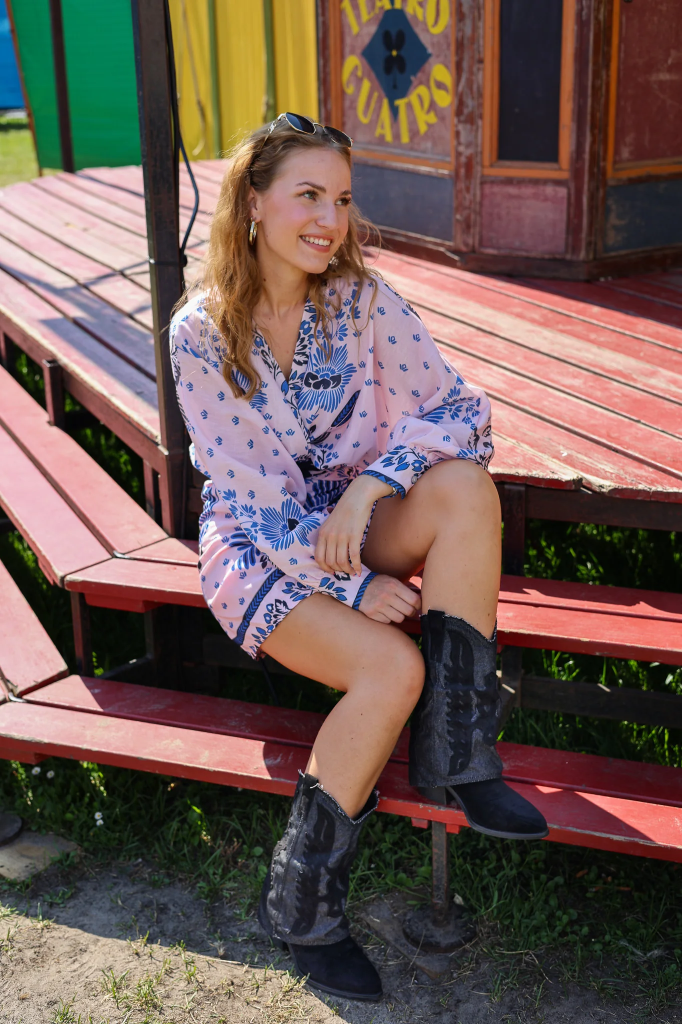 Denim Sleeve Boots - Black