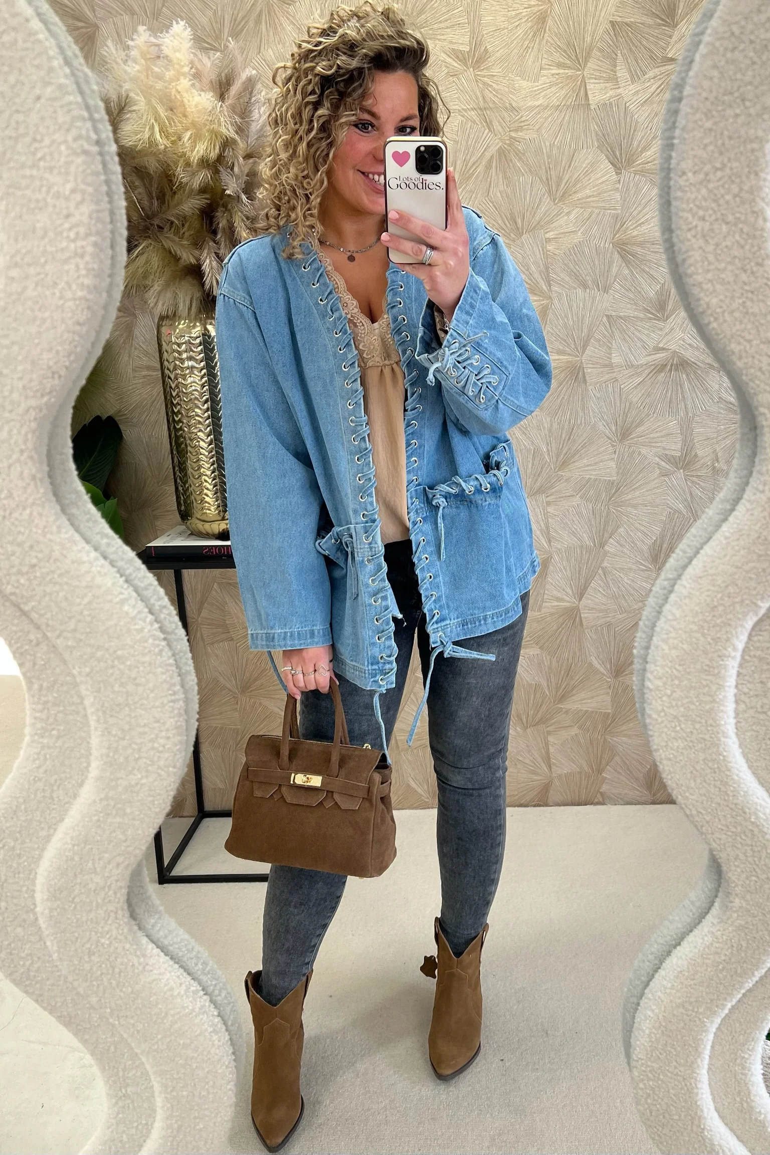 Denim Stitched jacket - Blue - Image 3