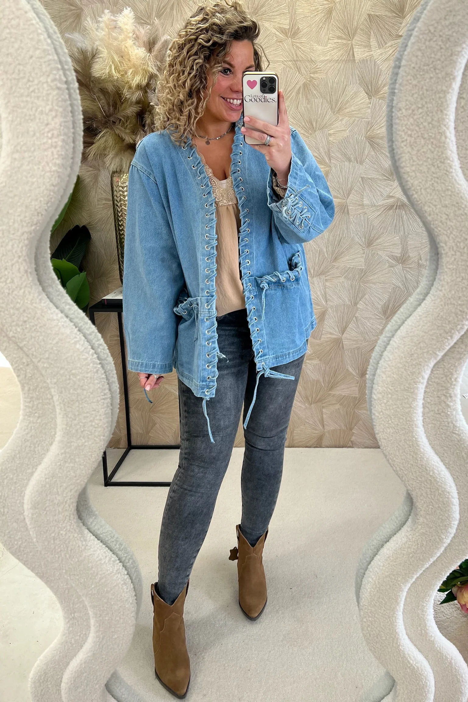 Denim Stitched jacket - Blue - Image 4