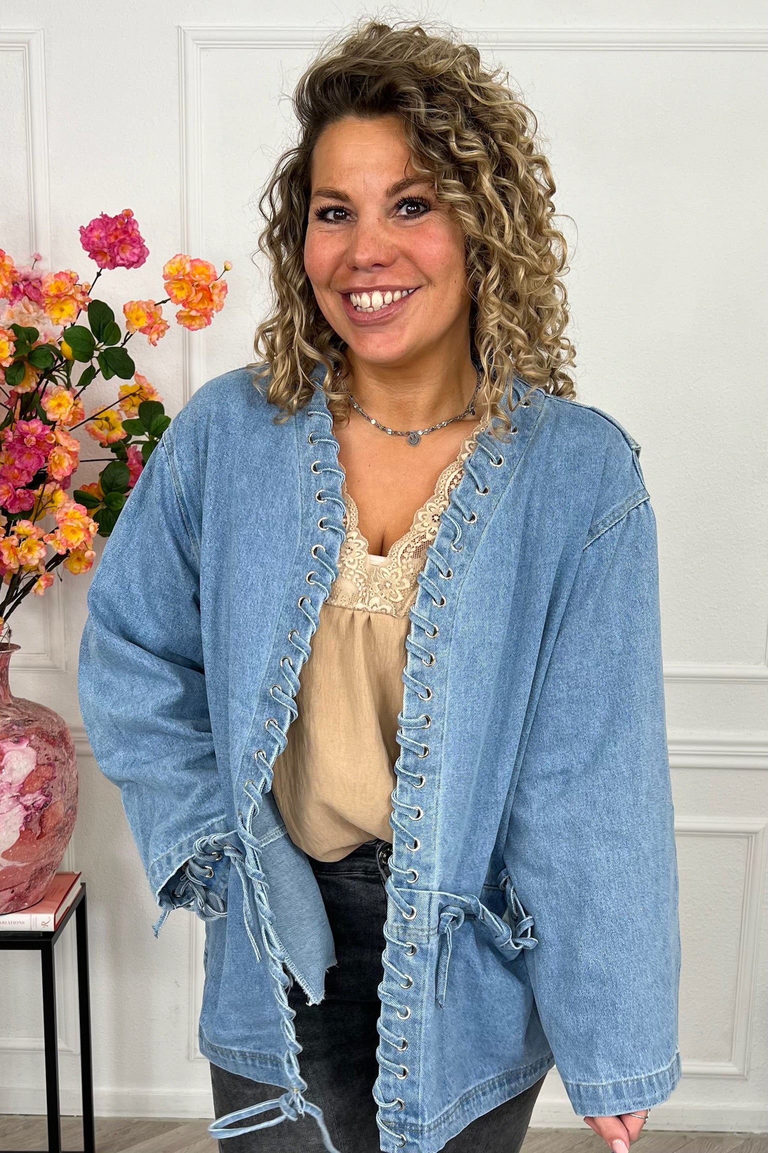 Denim Stitched jacket - Blue - Image 6