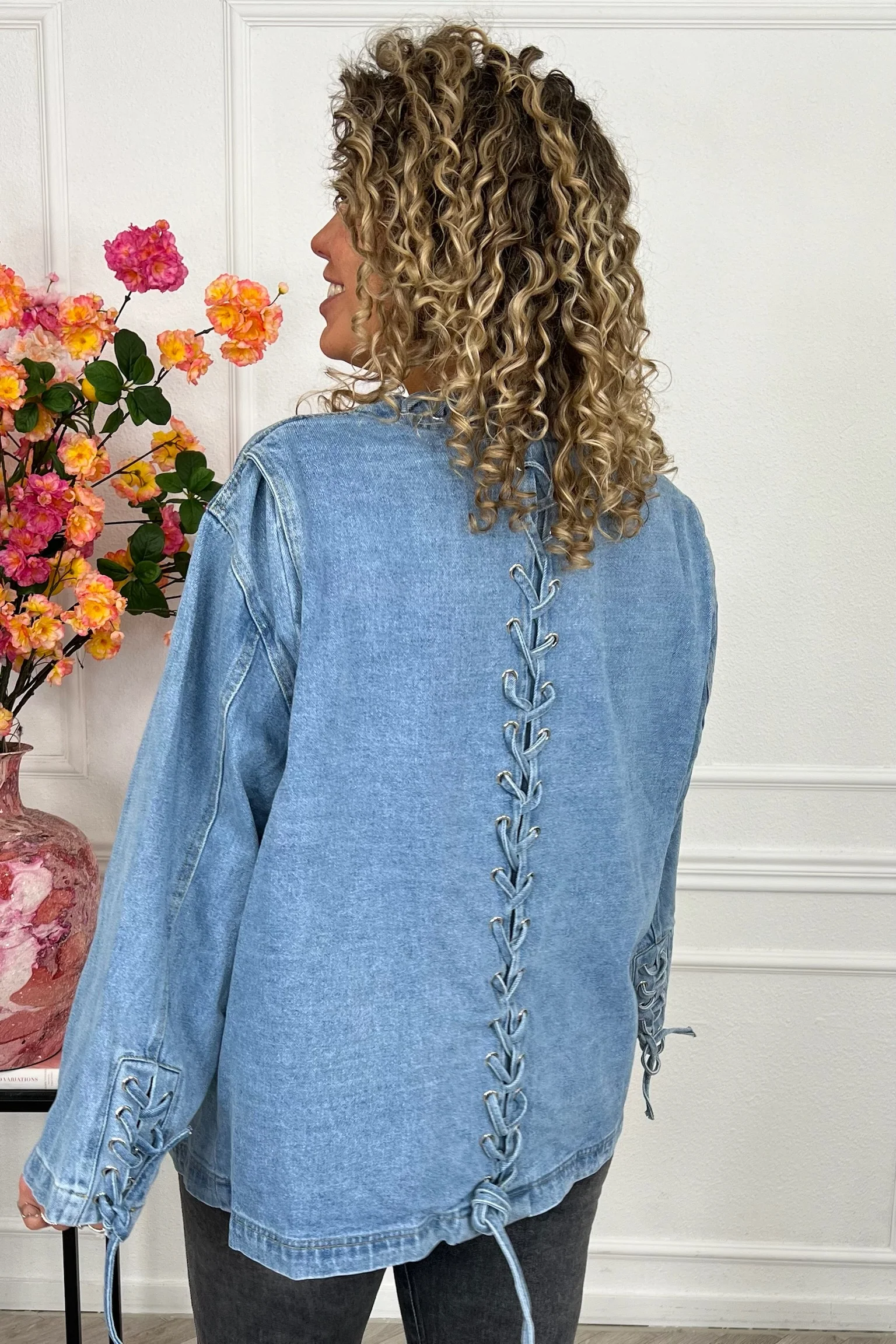 Denim Stitched jacket - Blue - Image 7