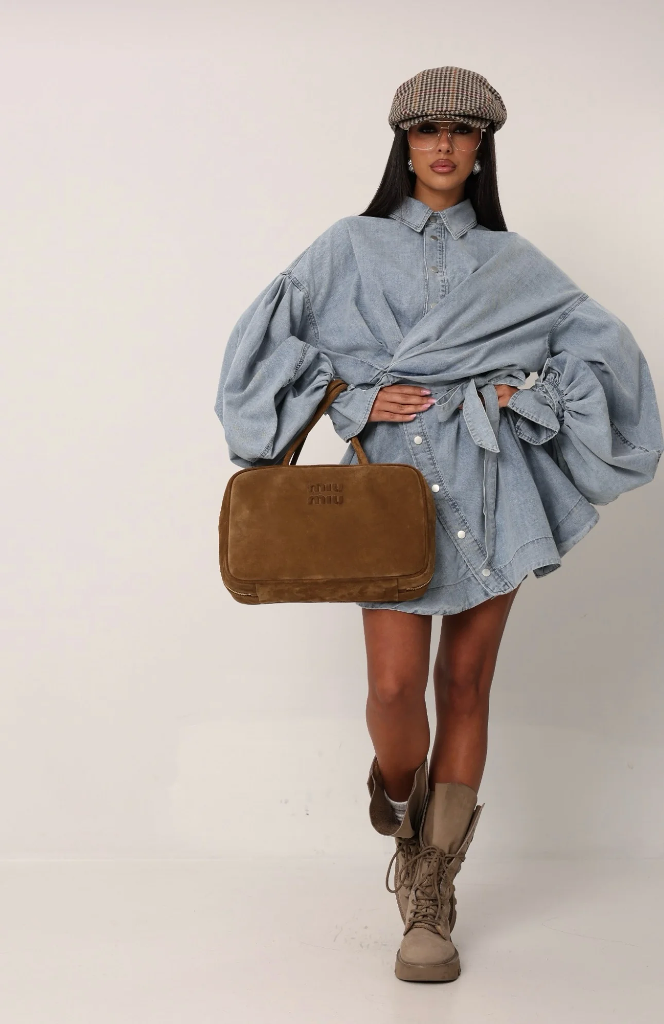 Denim Wrap Dress - Light Blue