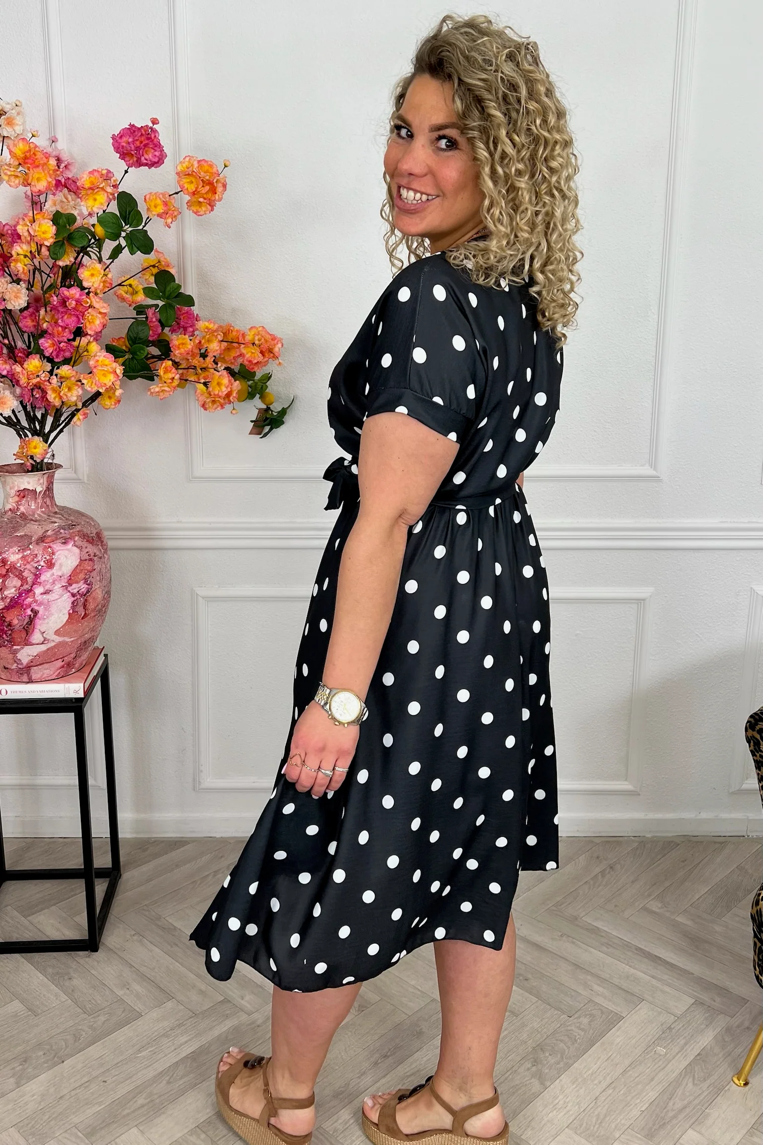 Dots Strik Dress - Black - Image 4