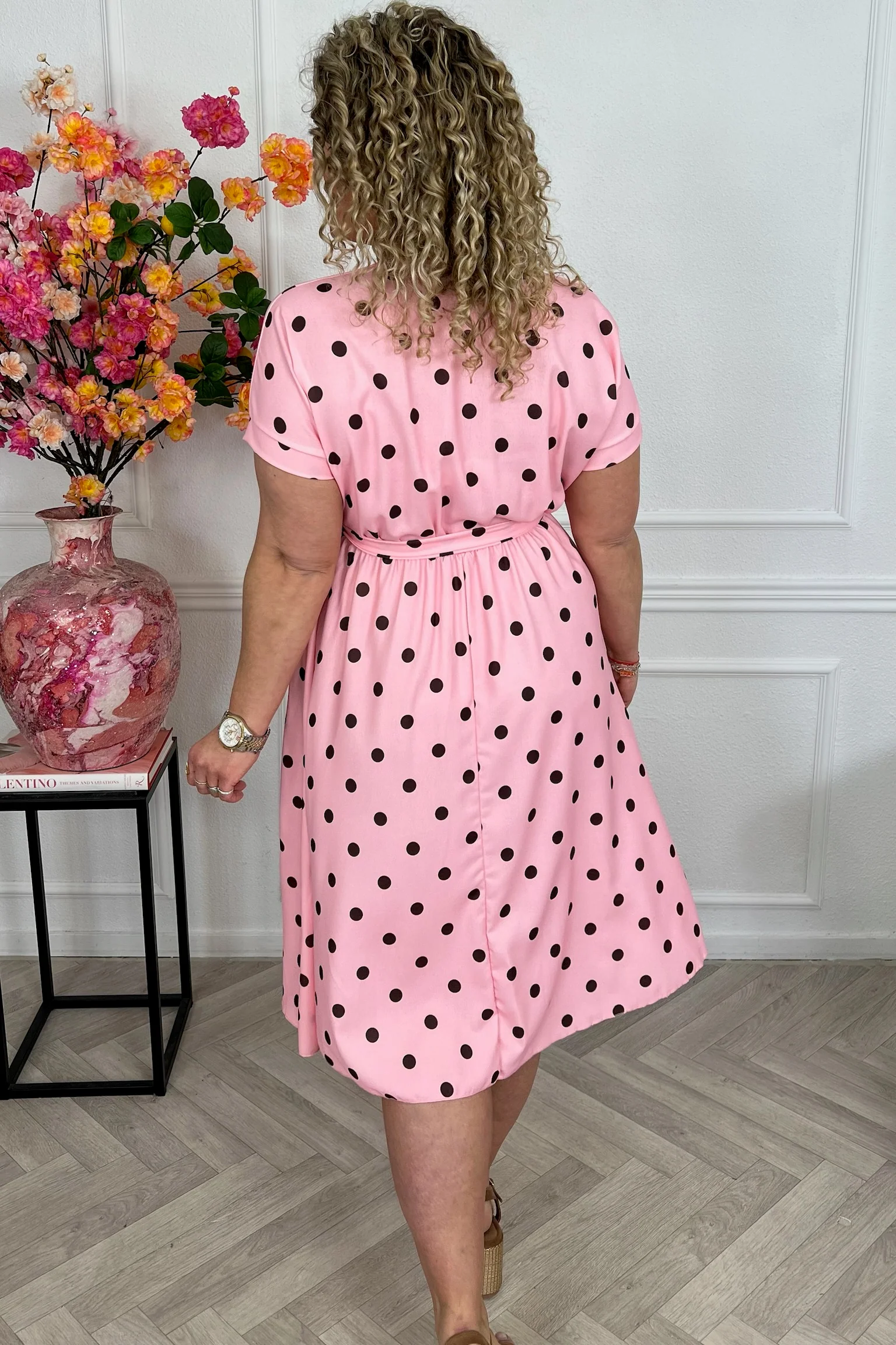 Dots Strik Dress - Pink - Image 2