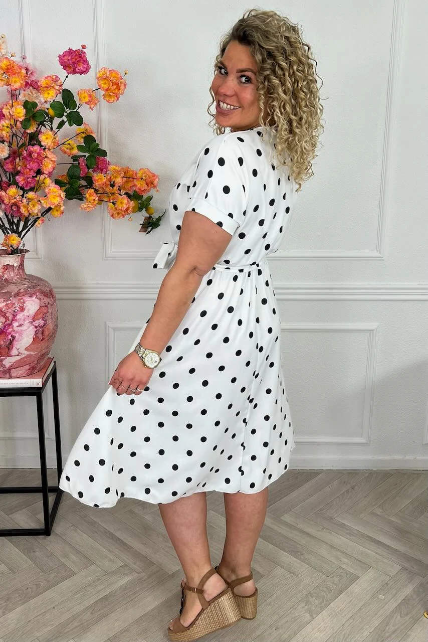 Dots Strik Dress - White - Image 6