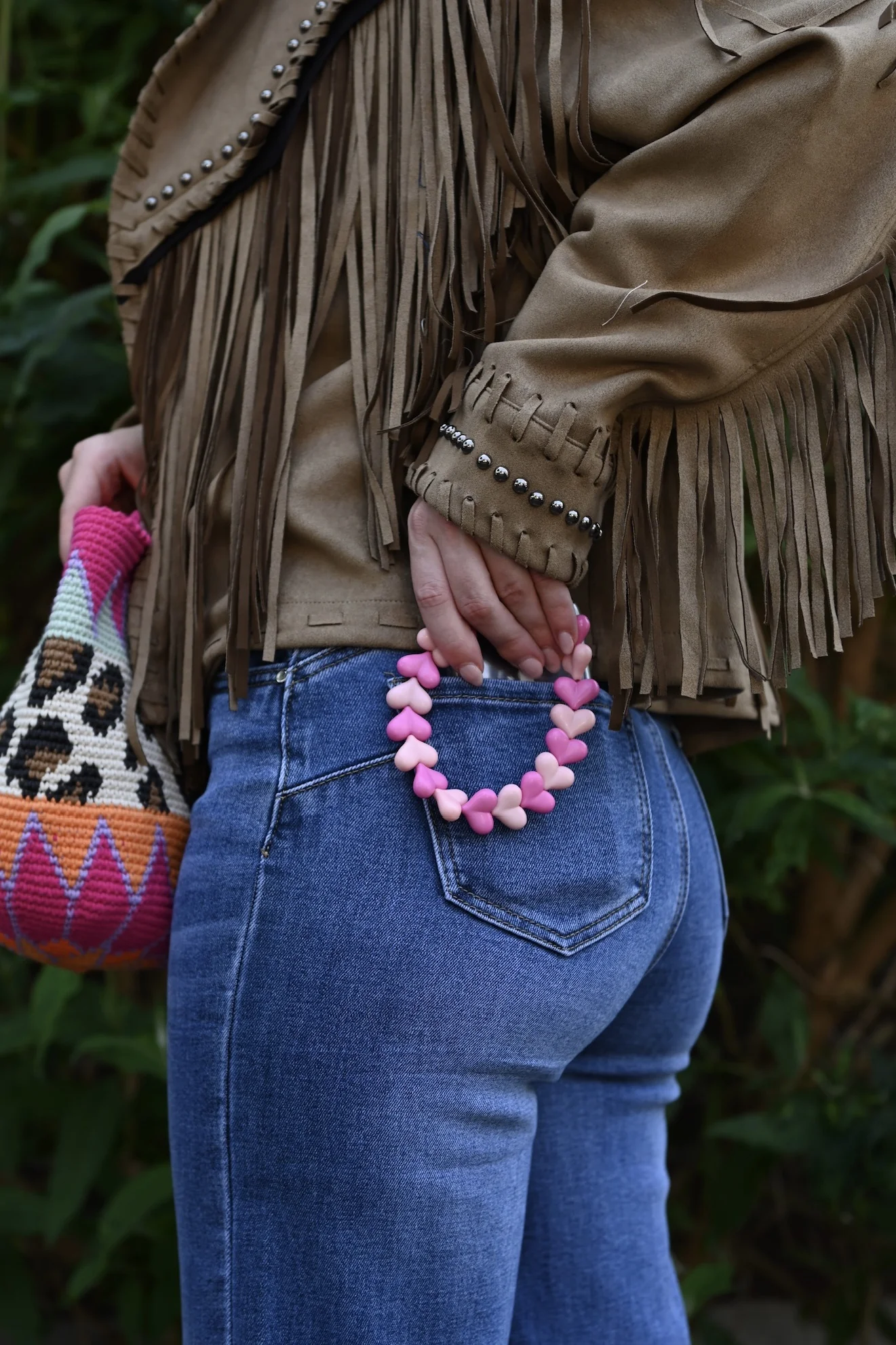 Dubble Heart Phone Strap - Light Pink
