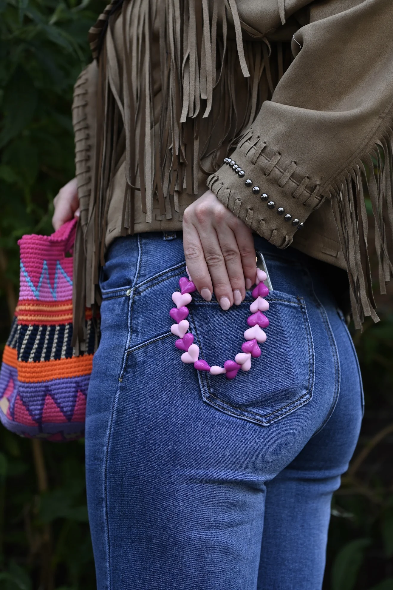 Dubble Heart Phone Strap - Pink