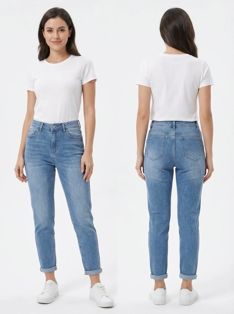 Elaine Momfit Jeans - Blue