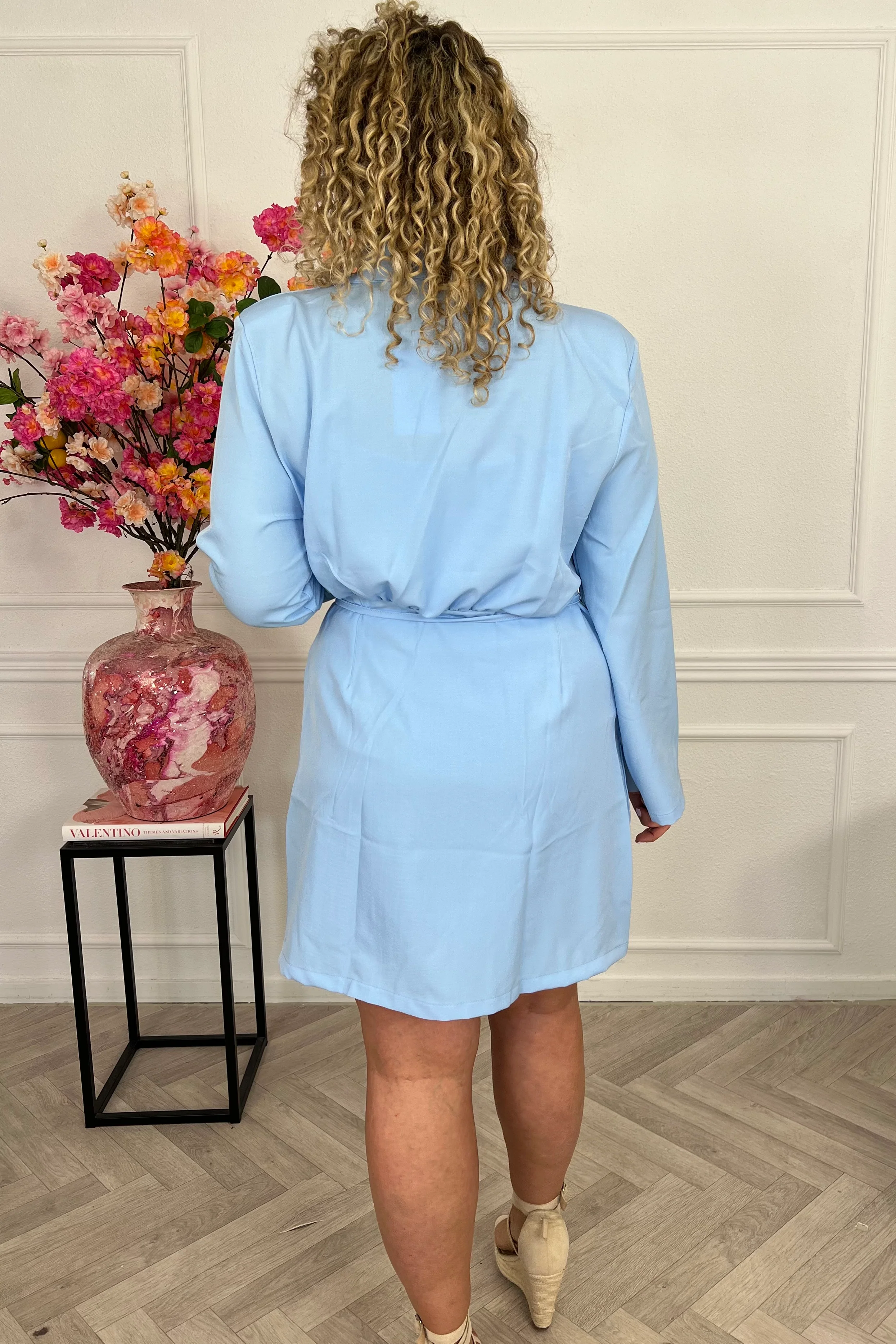 Elegance Wrap Dress - Light Blue - Image 7