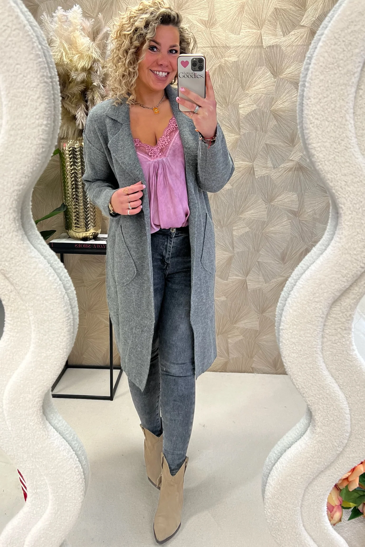 Elise Pocket Vest - Grey - Image 2