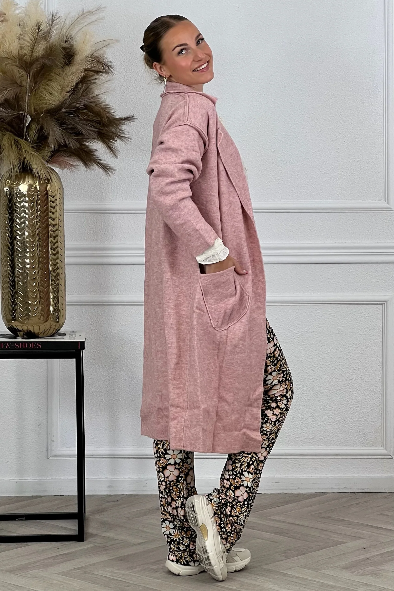 Elise Pocket Vest - Old Pink - Image 5