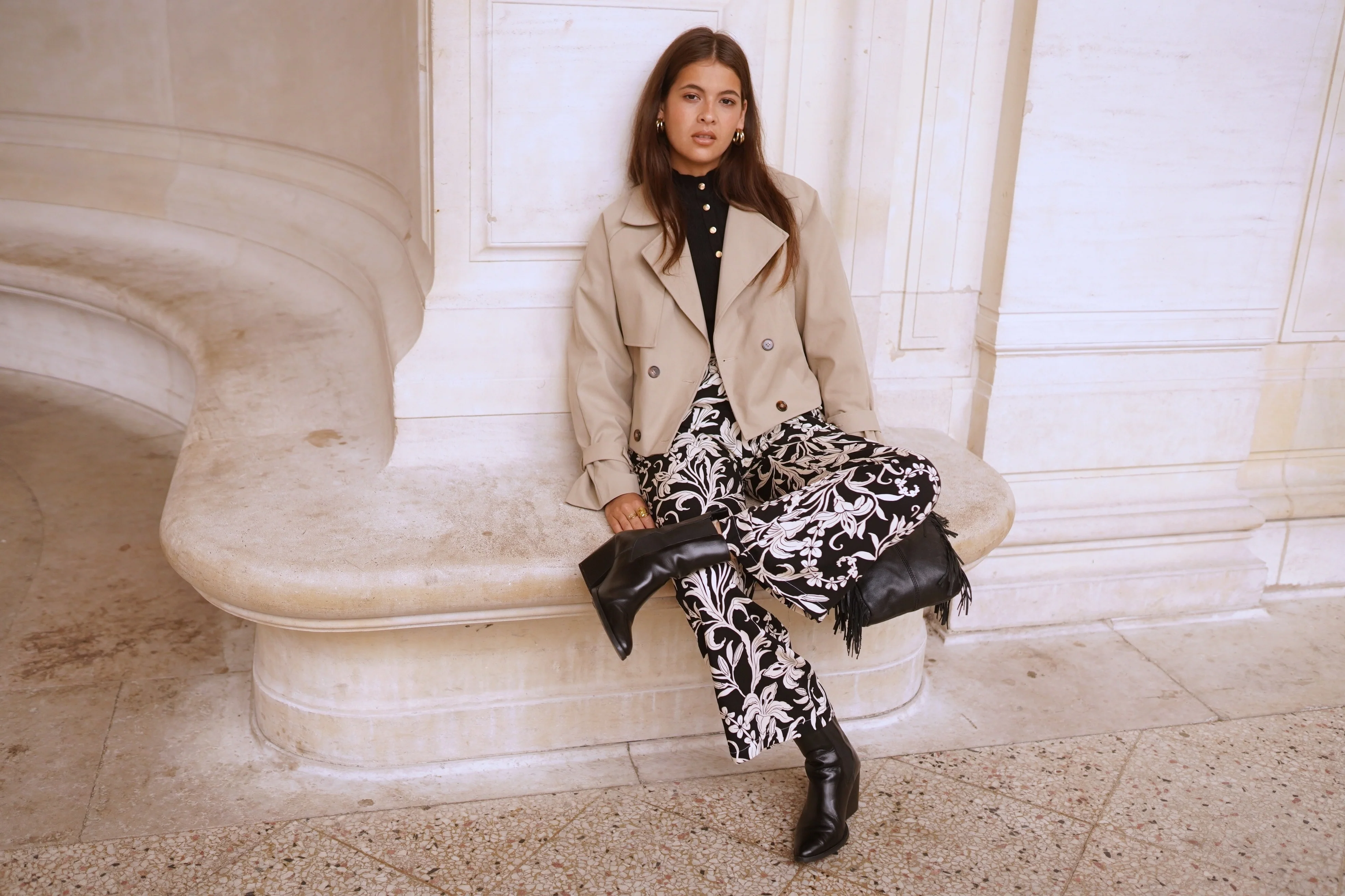 Emanuela Flower Pants - Black - Image 2