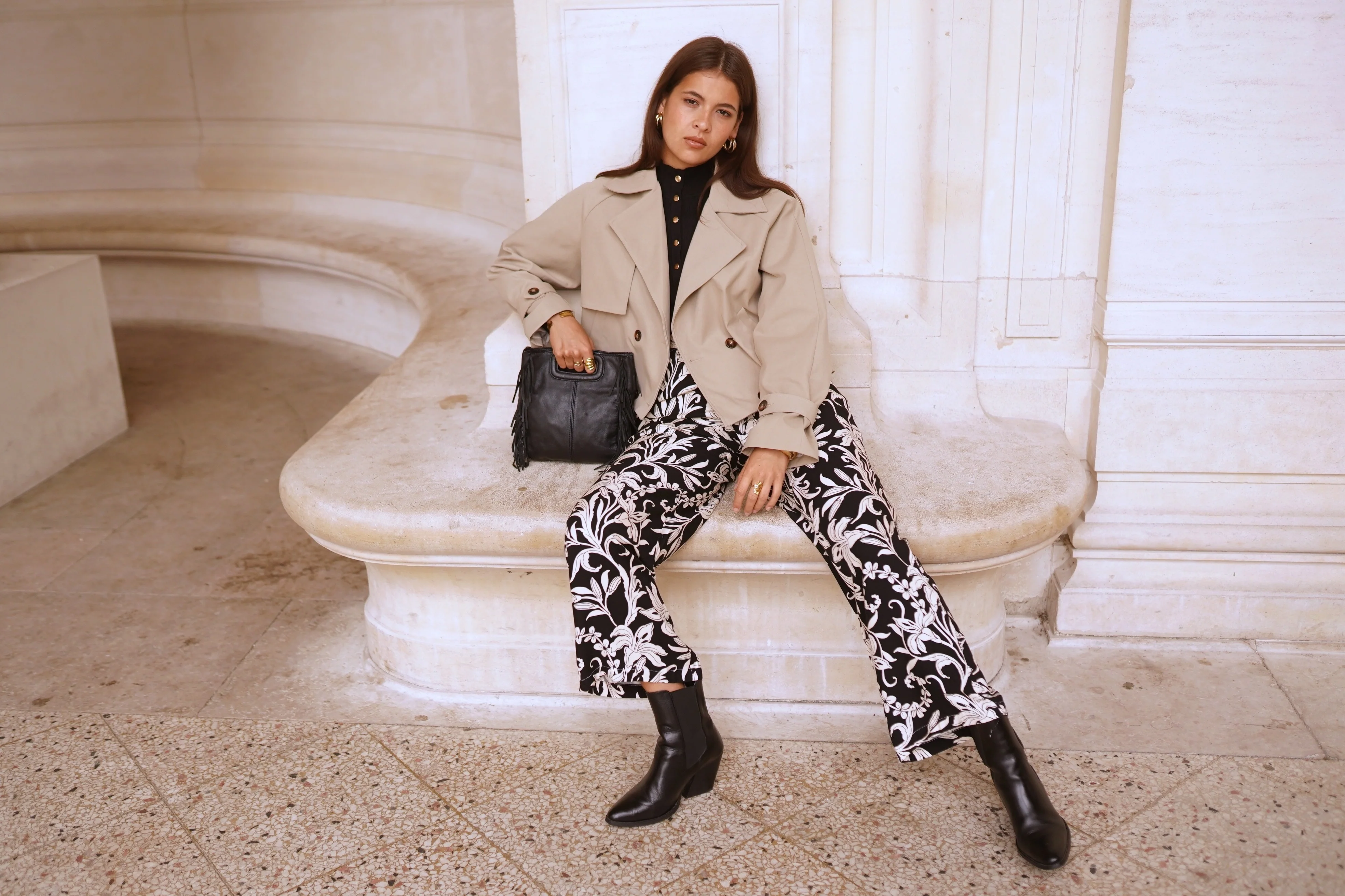 Emanuela Flower Pants - Black - Image 3