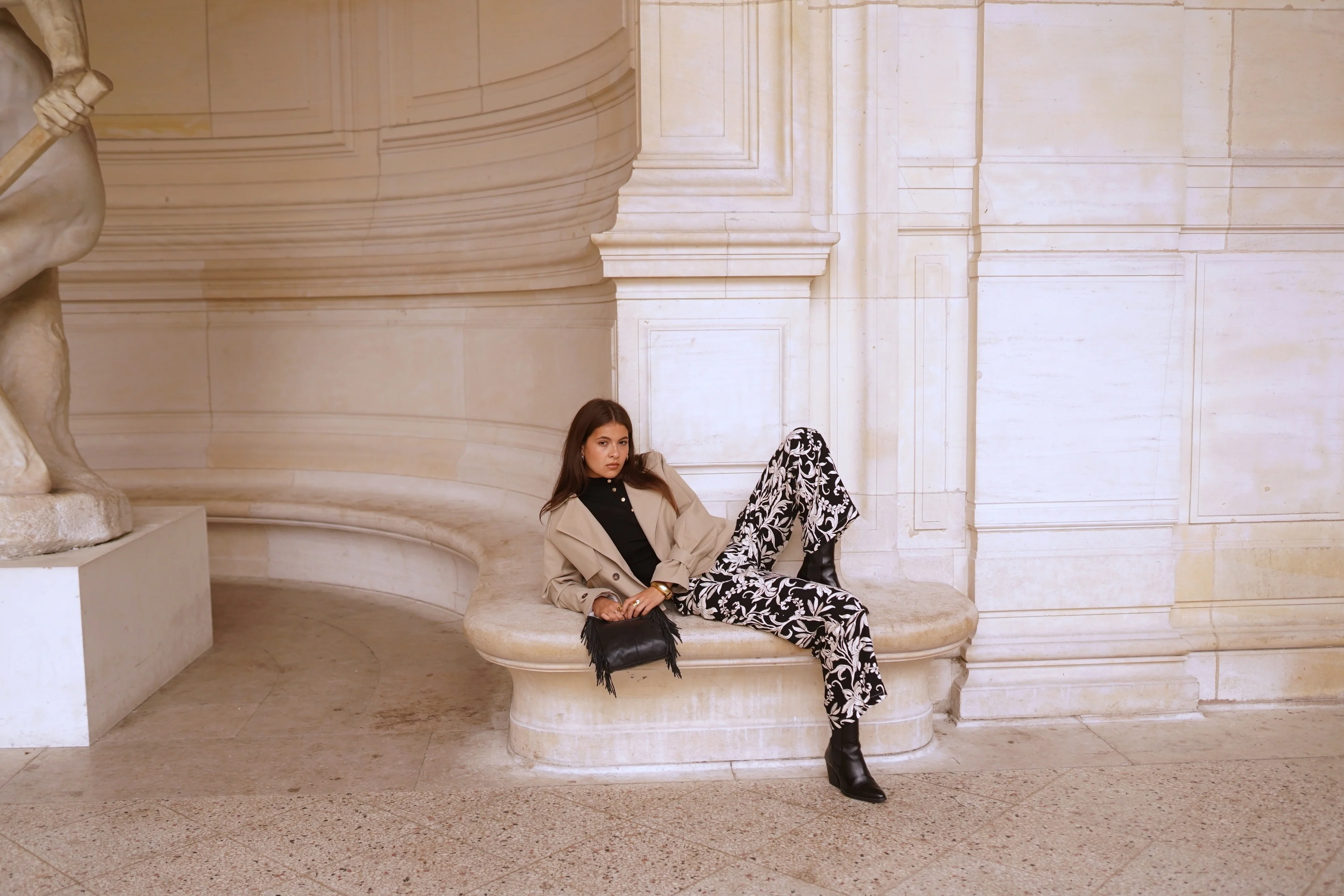 Emanuela Flower Pants - Black - Image 5