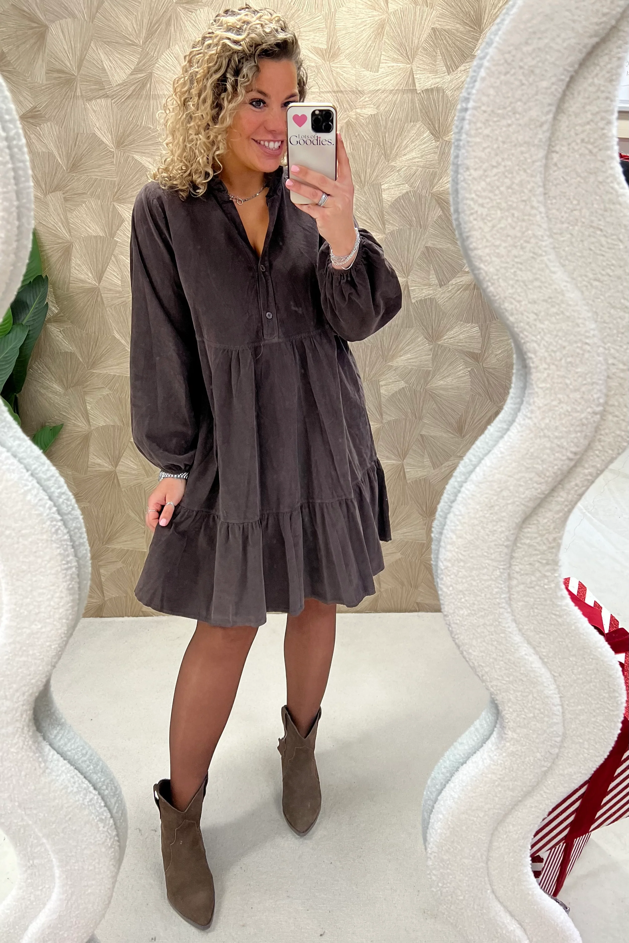 Emily Rib Dress - Brown - Image 5
