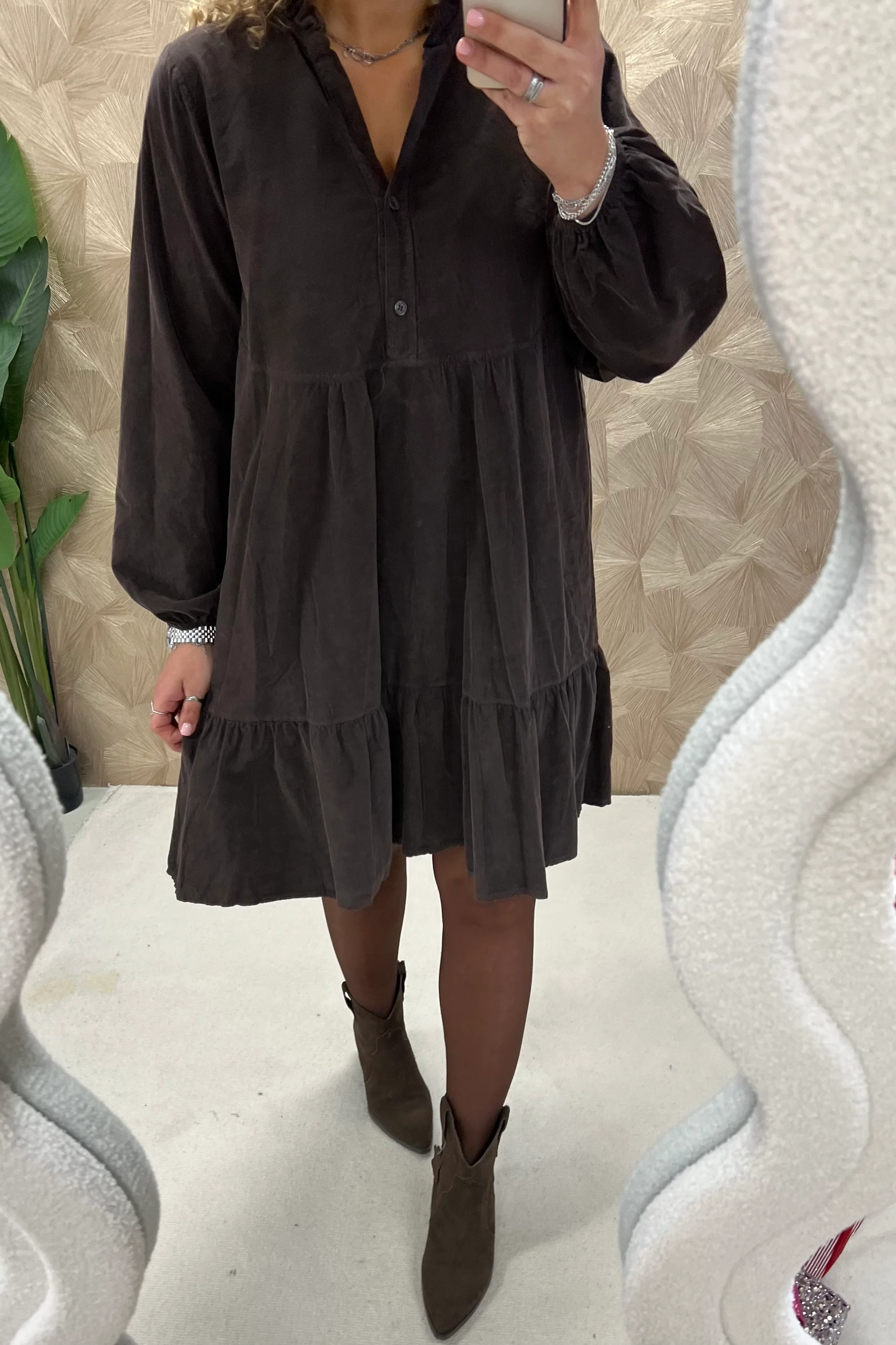 Emily Rib Dress - Brown - Image 6