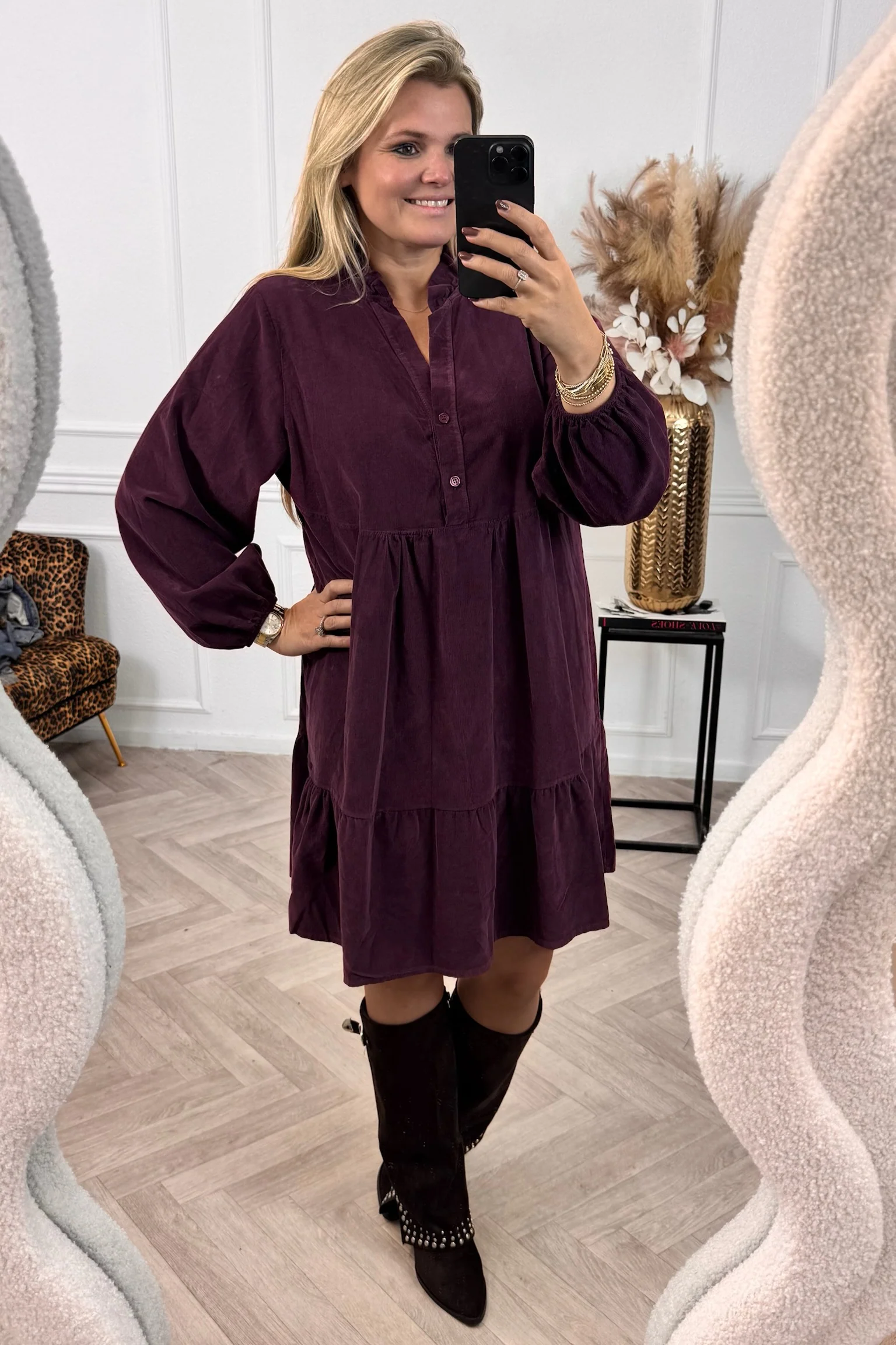 Emily Rib Dress - Plum