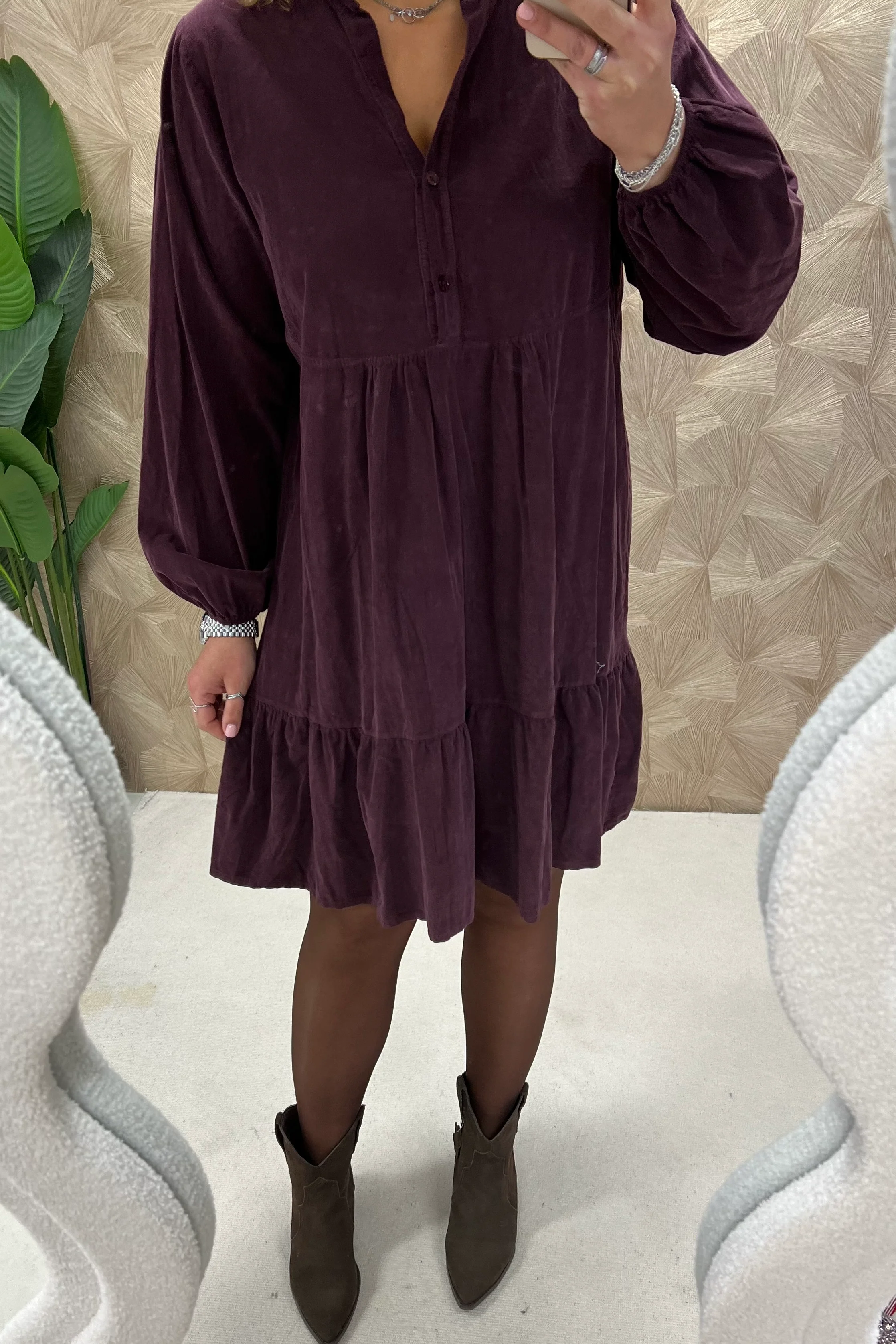 Emily Rib Dress - Plum - Image 2