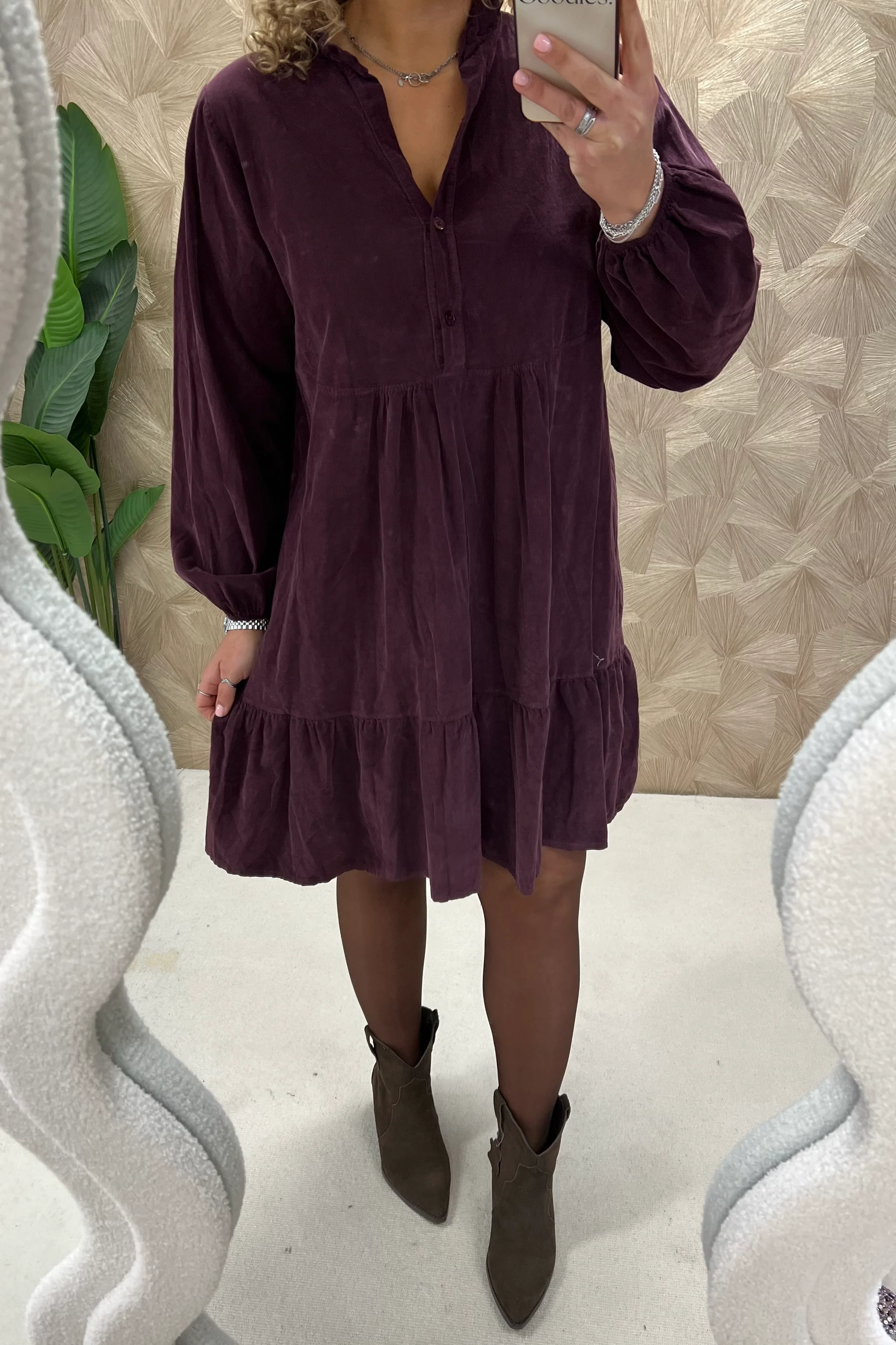 Emily Rib Dress - Plum - Image 4