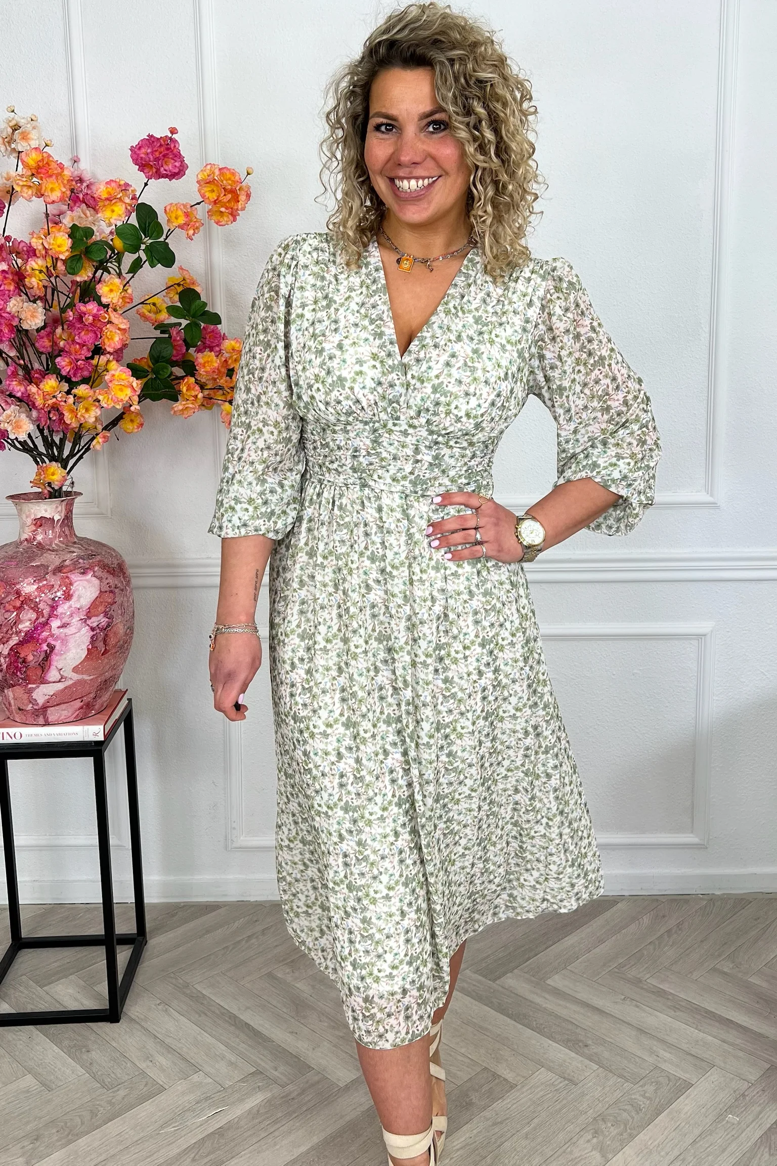 Estepona Long Taille Dress - Armygreen