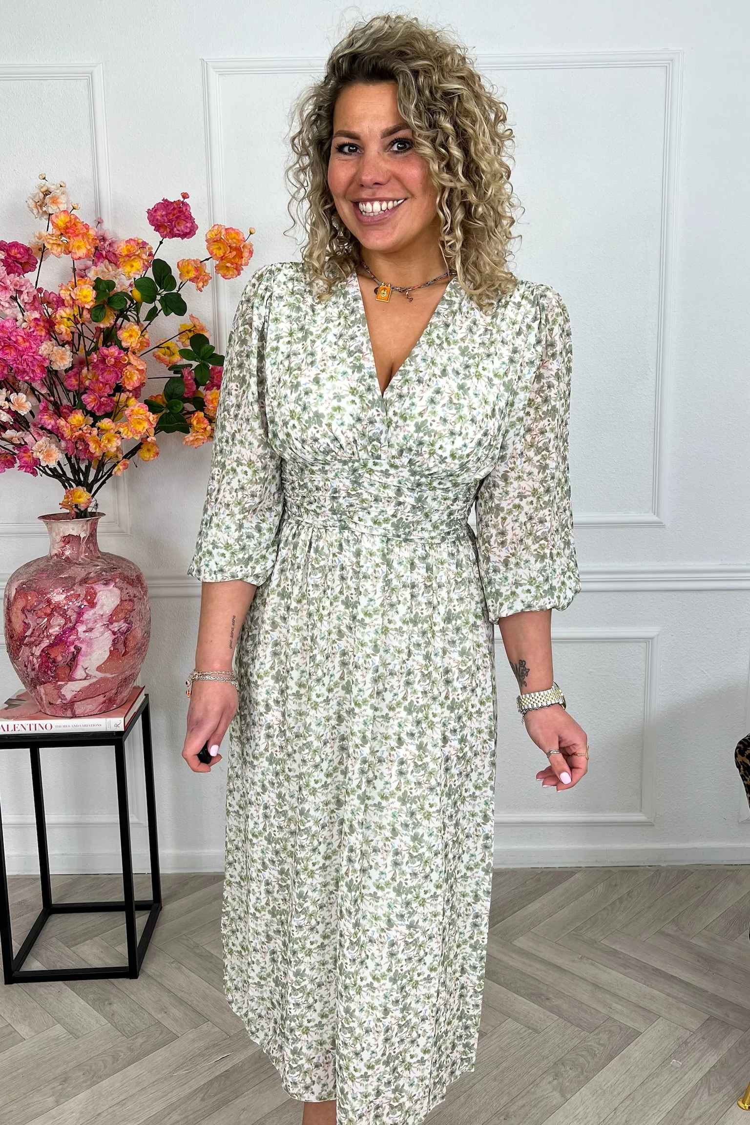 Estepona Long Taille Dress - Armygreen - Image 4