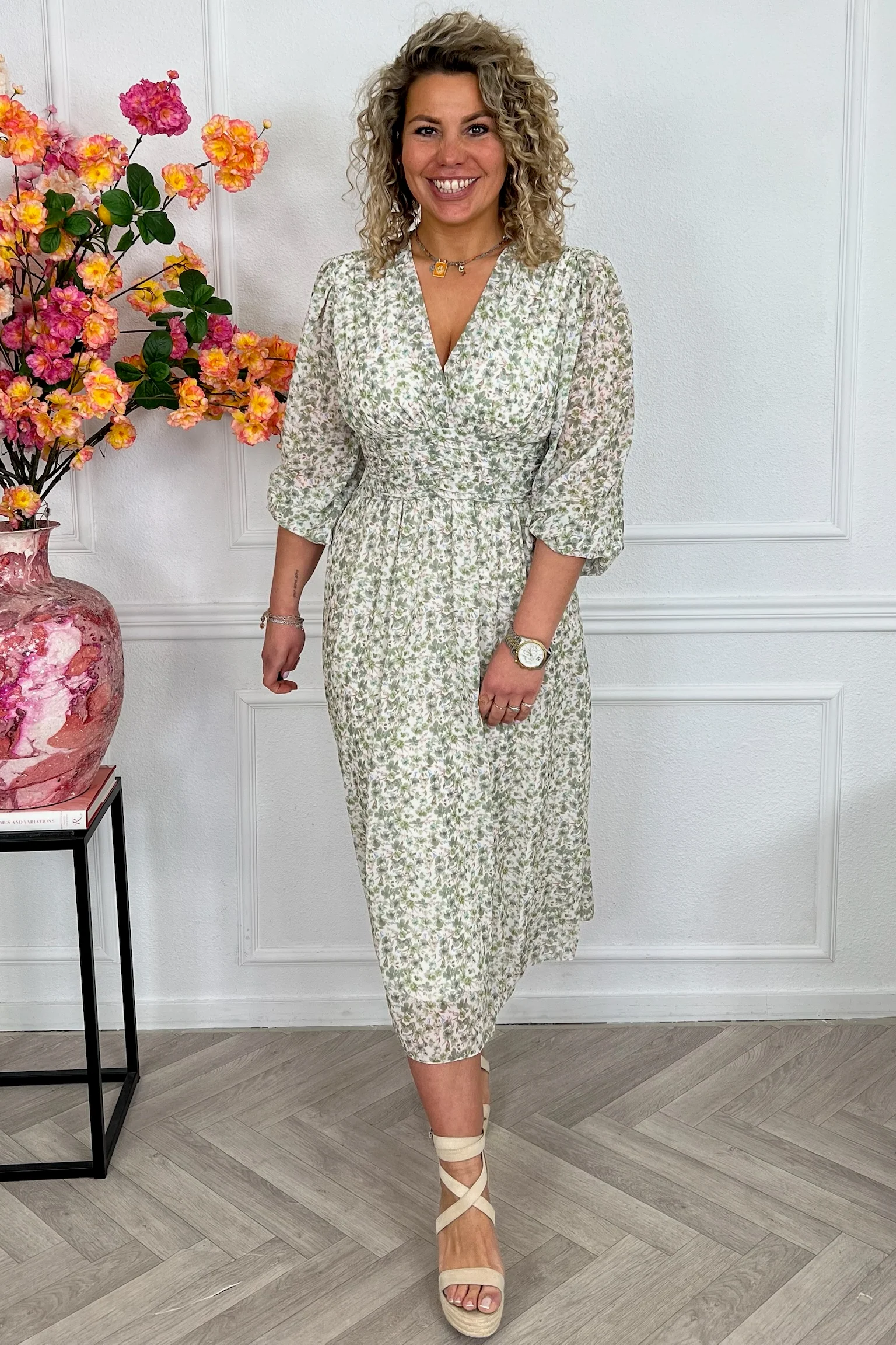 Estepona Long Taille Dress - Armygreen - Image 5