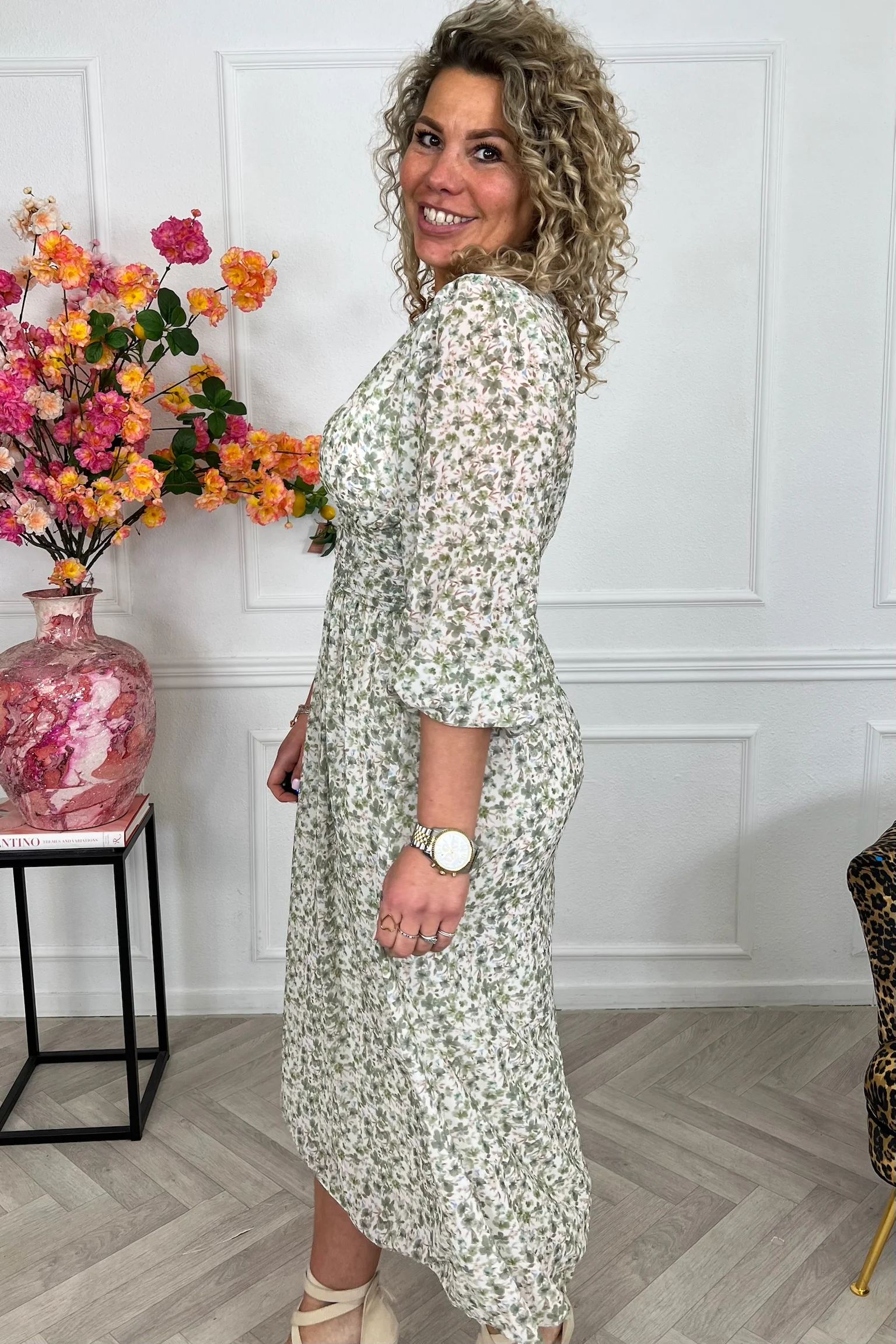 Estepona Long Taille Dress - Armygreen - Image 6
