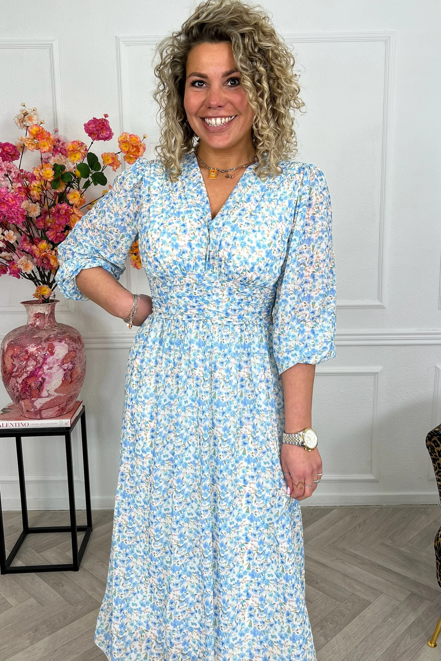 Estepona Long Taille Dress - Light Blue