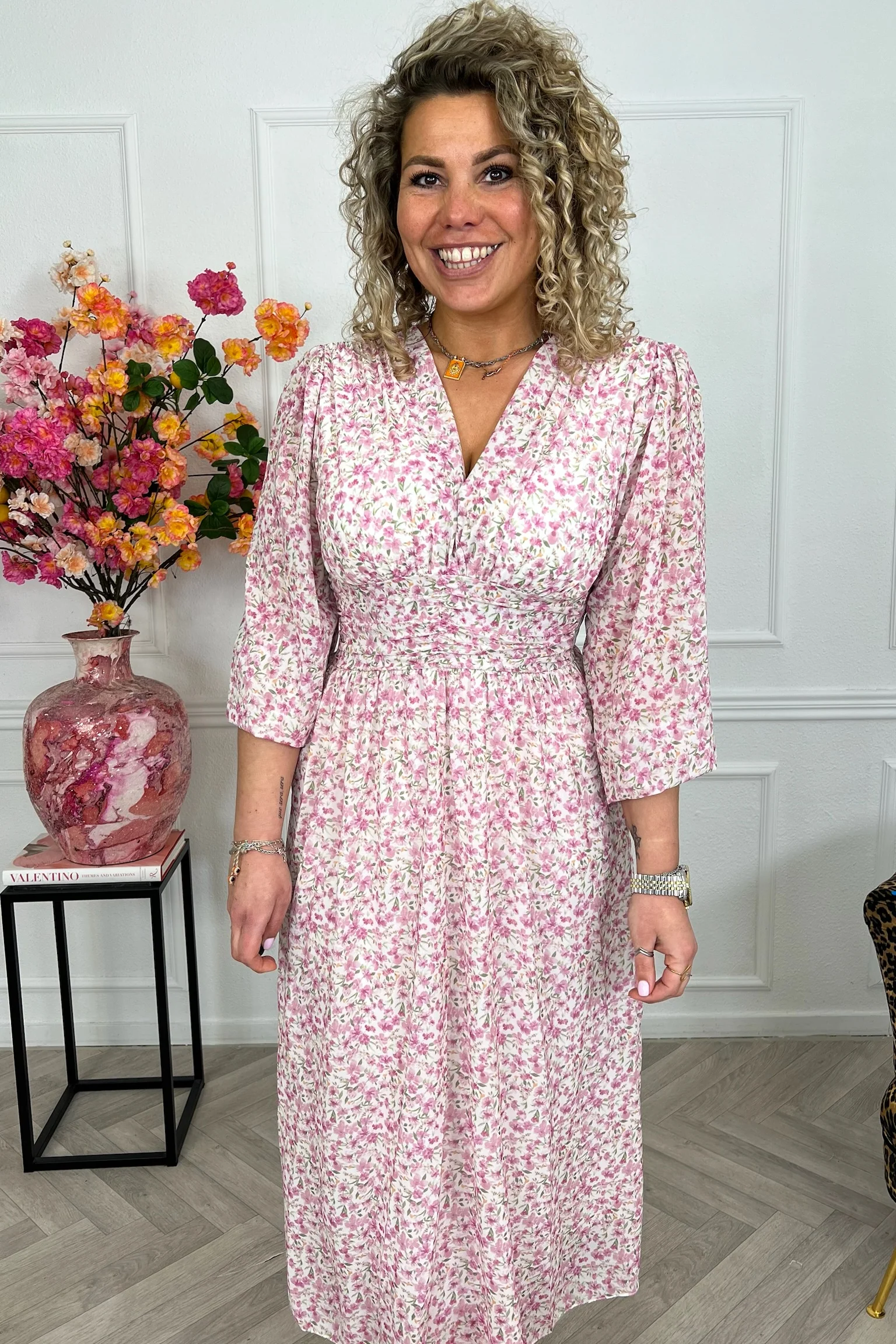 Estepona Long Taille Dress - Pink