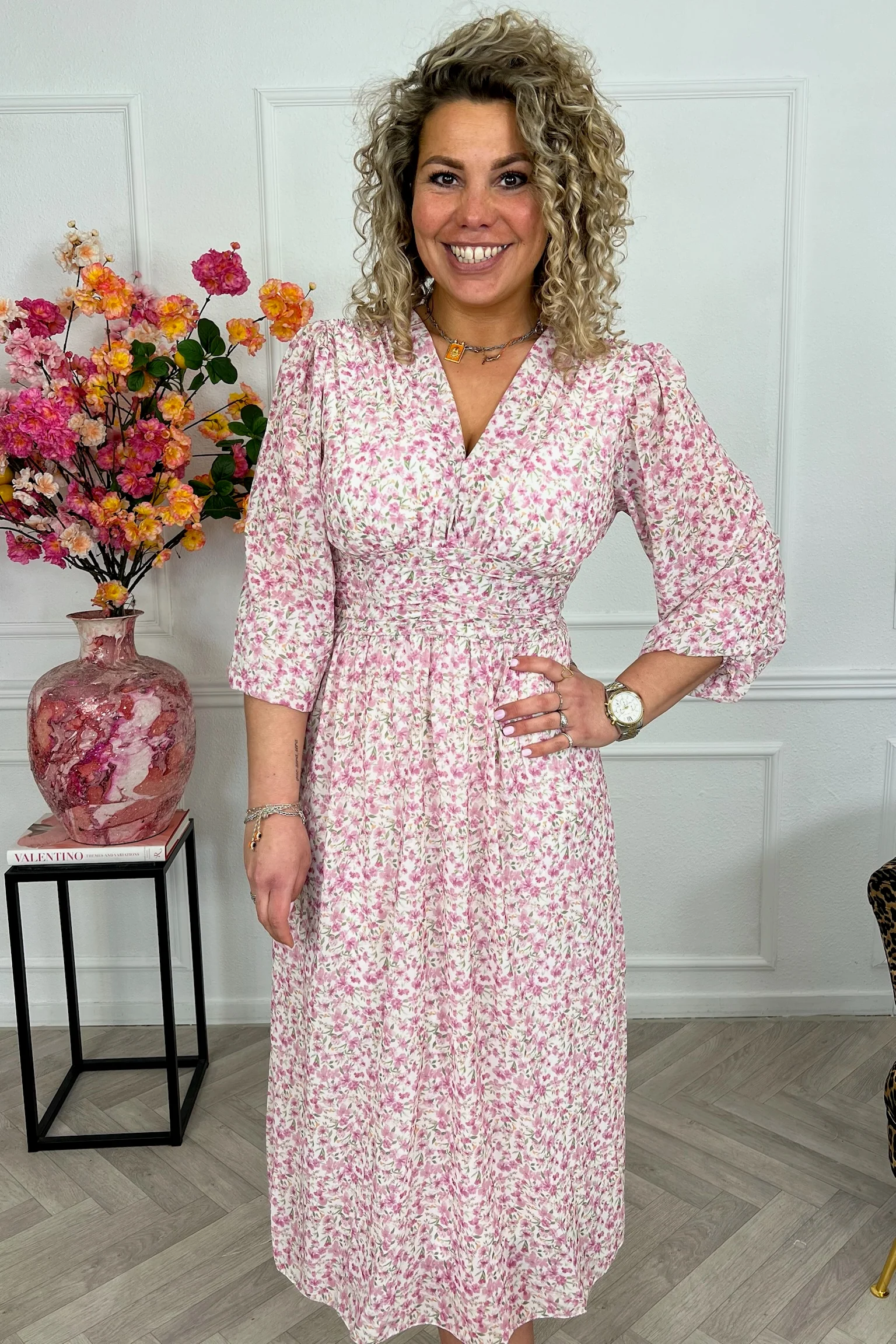 Estepona Long Taille Dress - Pink - Image 2