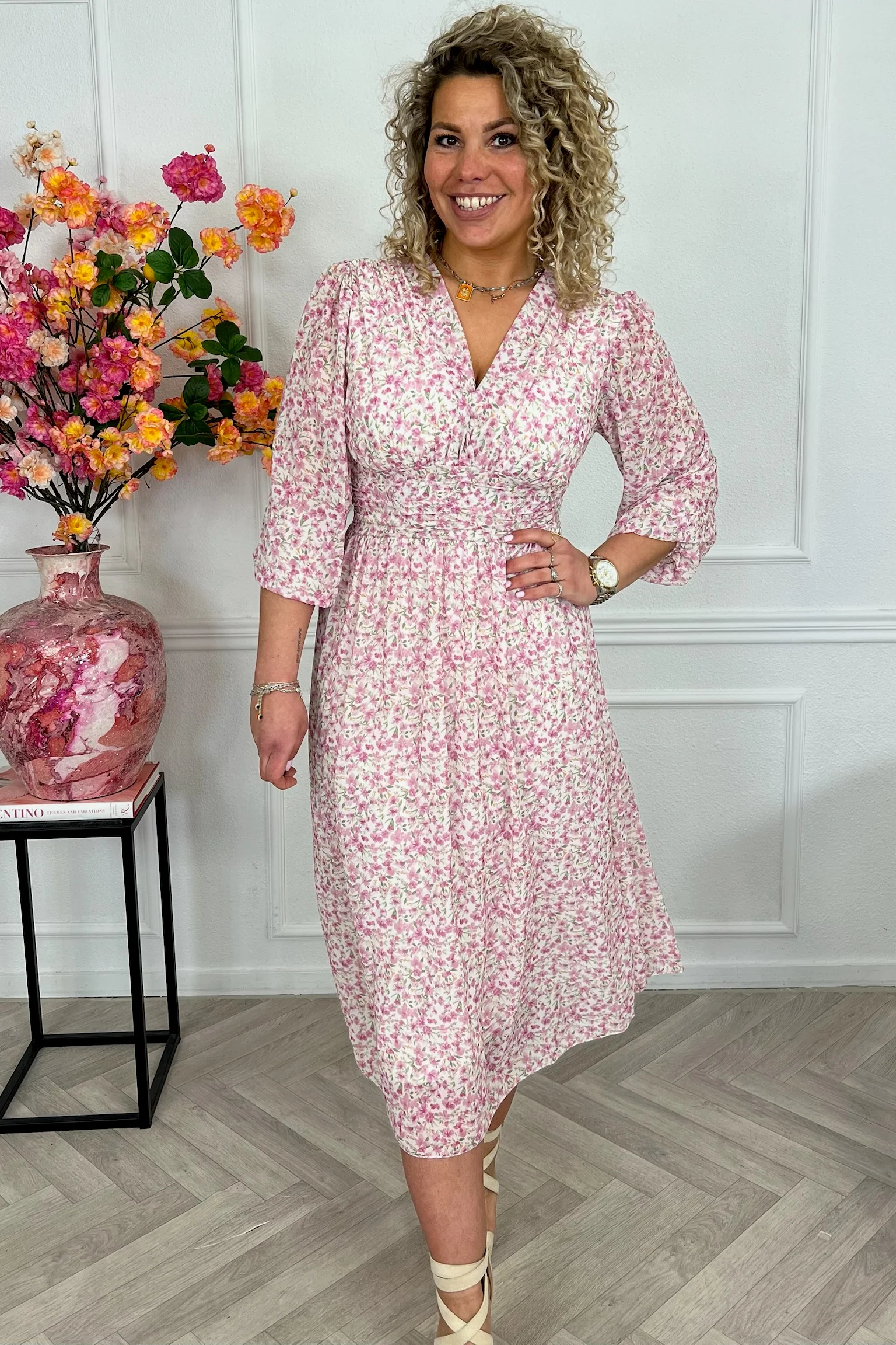 Estepona Long Taille Dress - Pink - Image 5