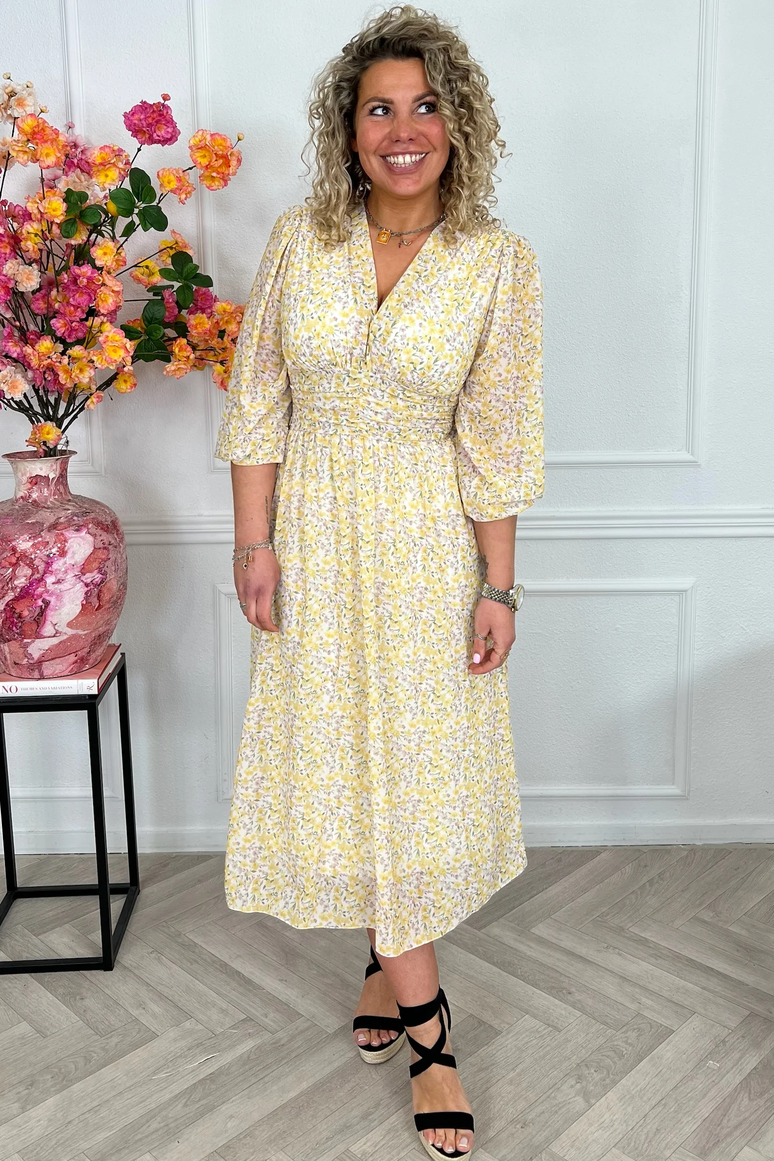 Estepona Long Taille Dress - Yellow