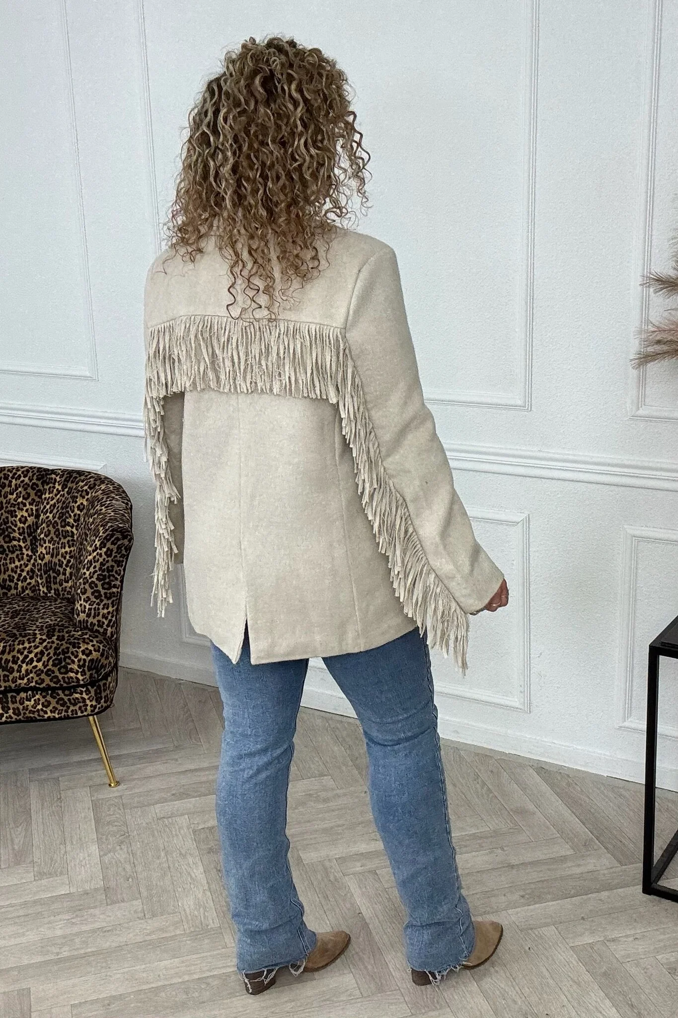 Fancy Fringer Blazer - Beige - Image 2