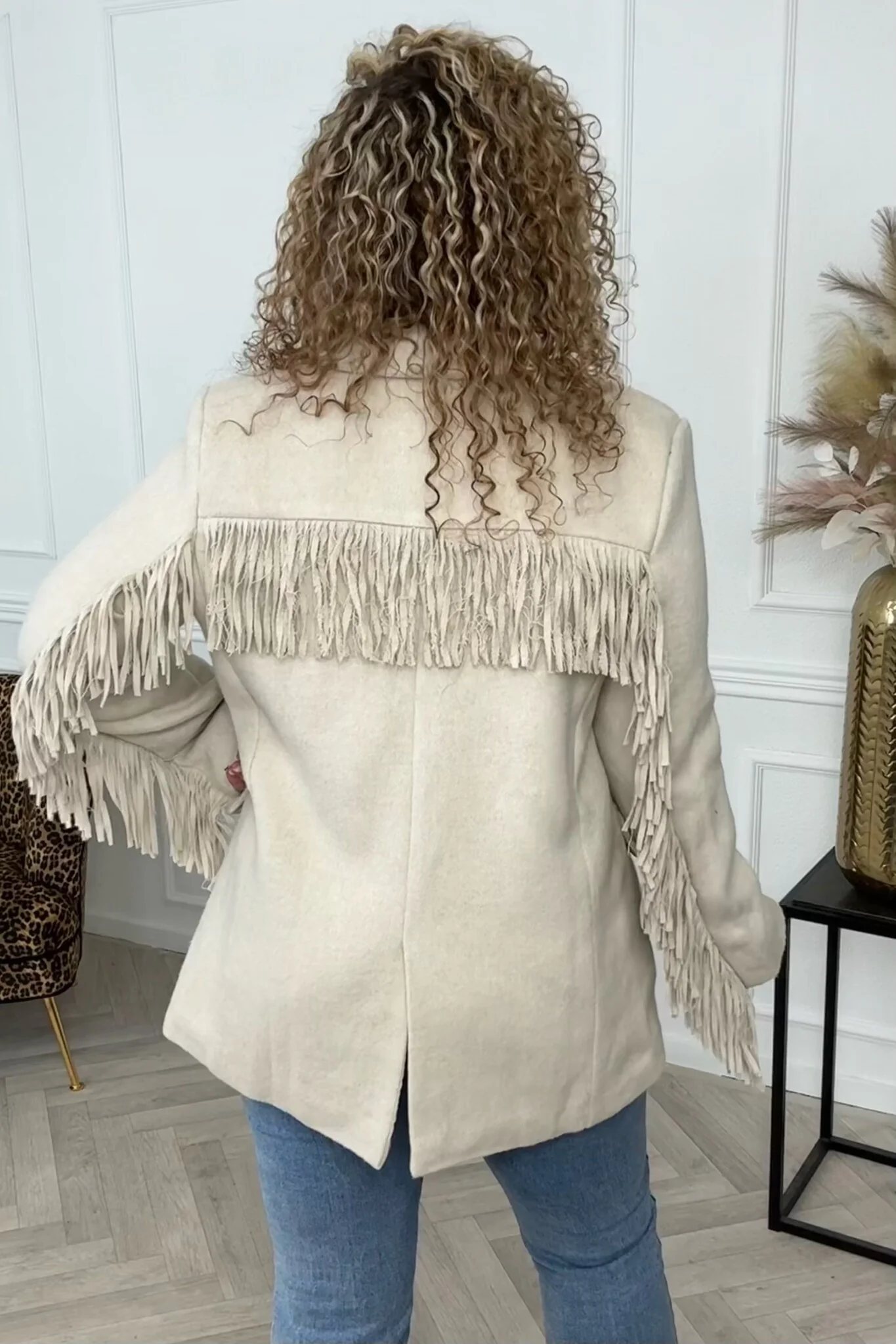 Fancy Fringer Blazer - Beige - Image 4