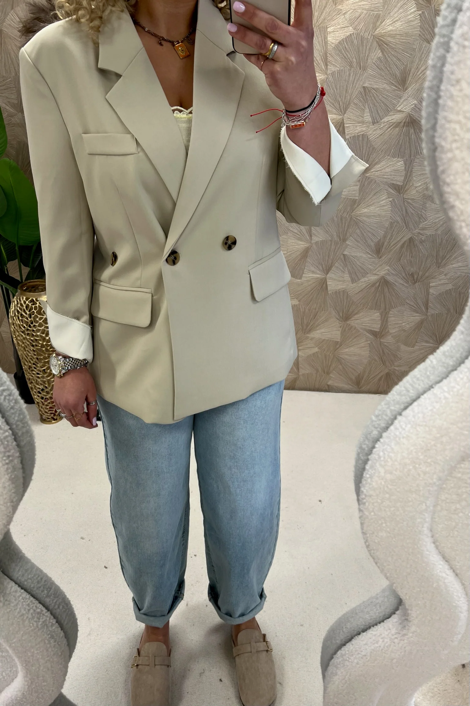 Fleur Blazer - Beige - Image 6