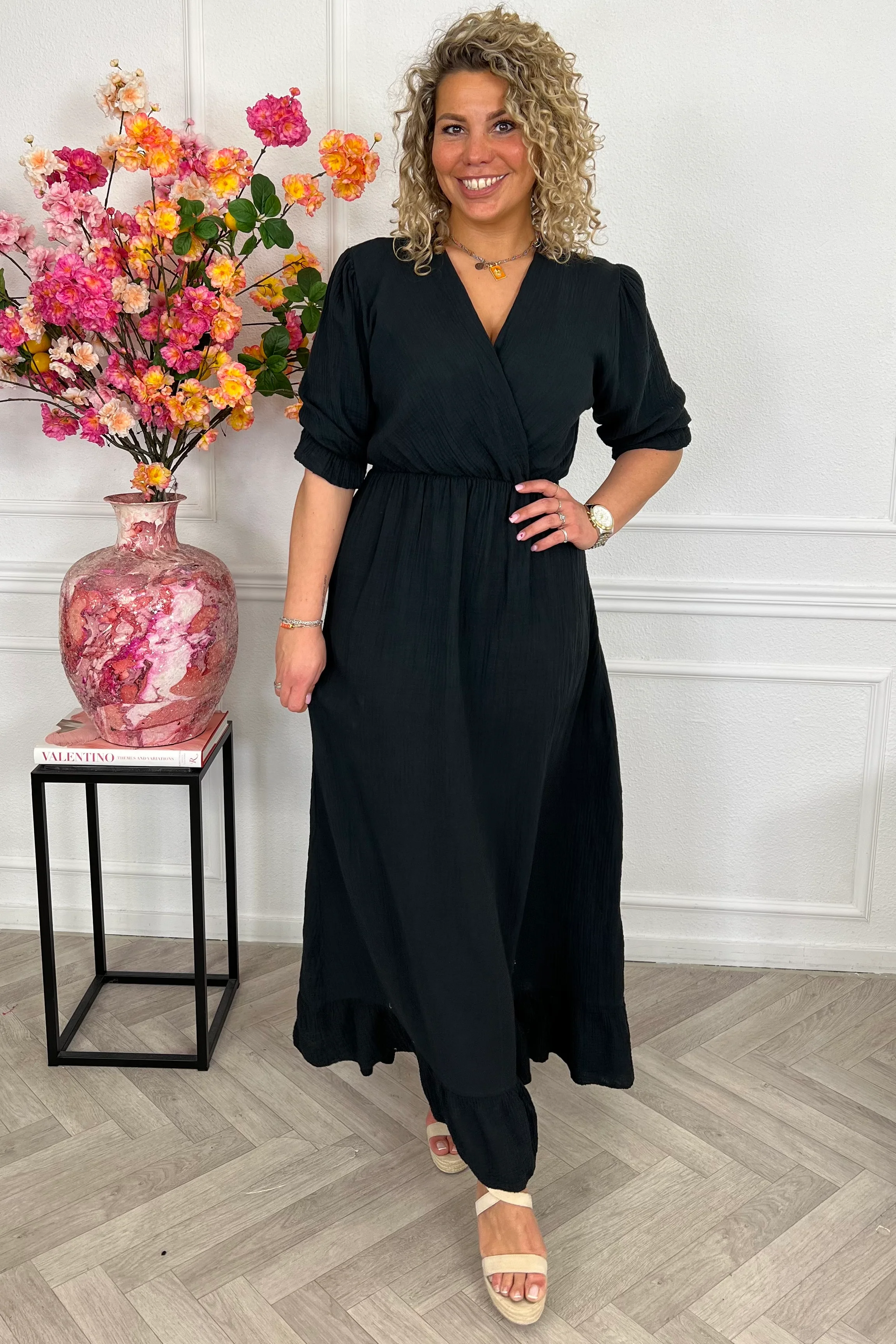 Florence Mousseline Maxi Dress - Black