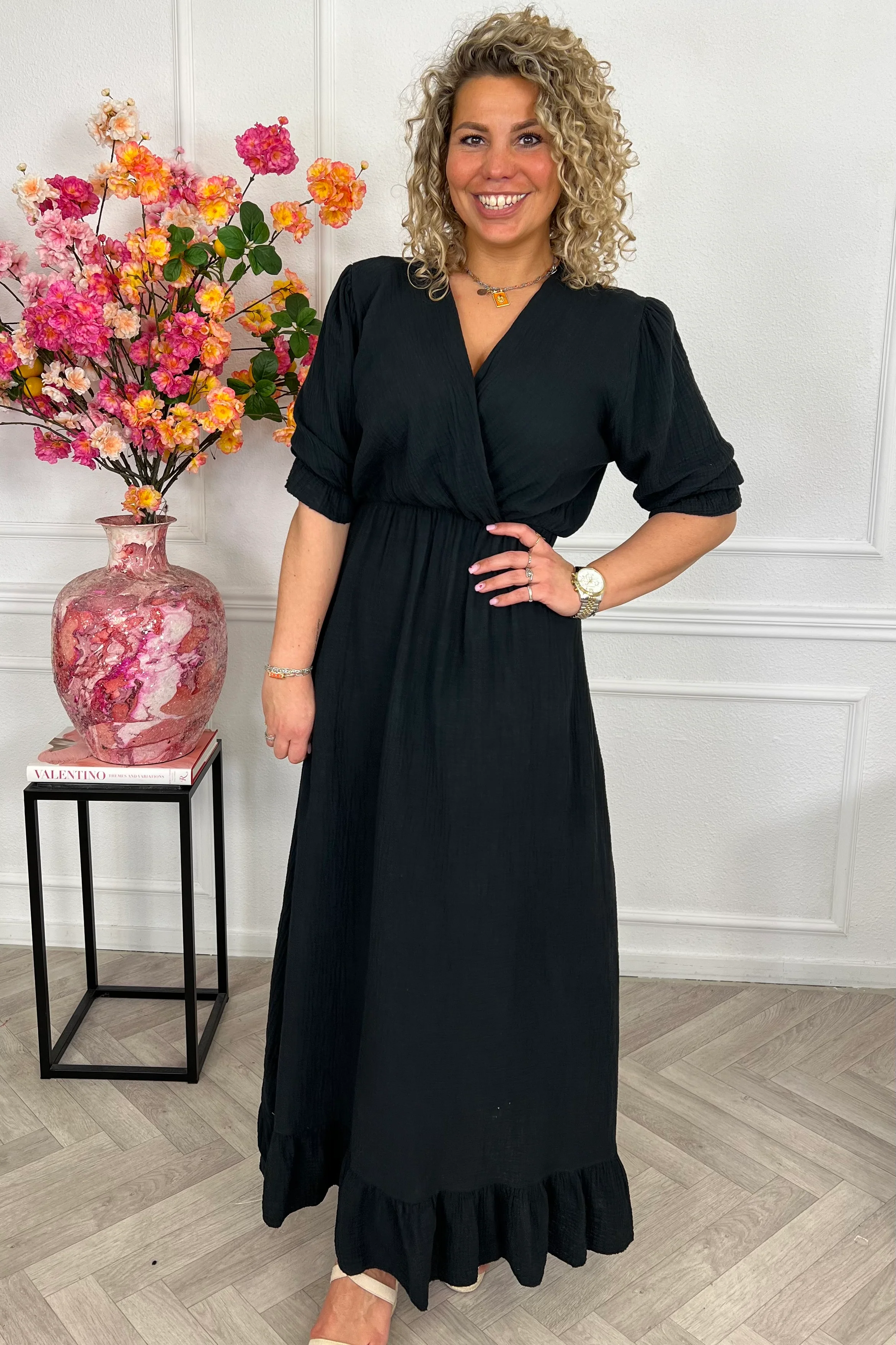 Florence Mousseline Maxi Dress - Black - Image 2