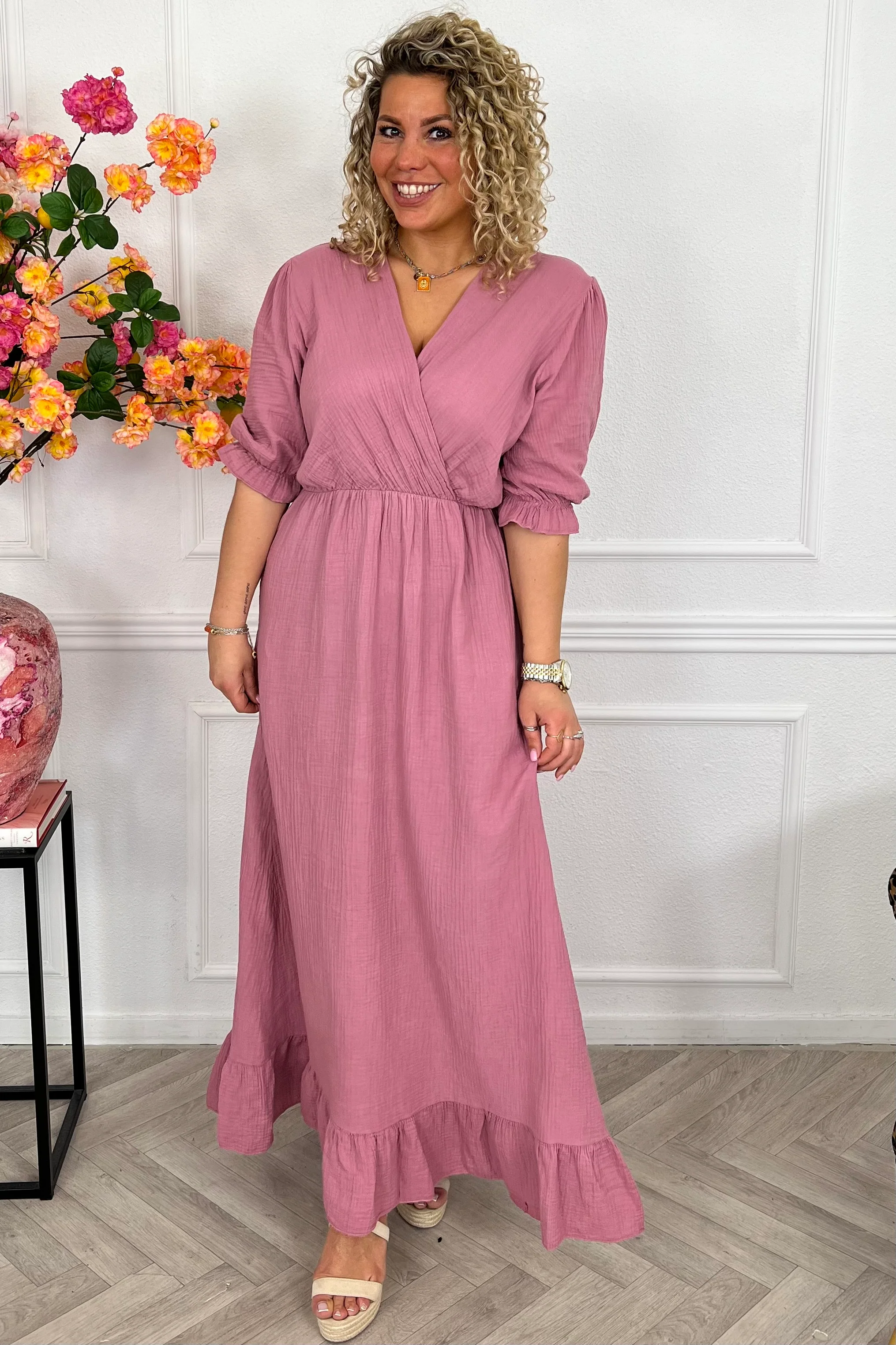 Florence Mousseline Maxi Dress - Mauve