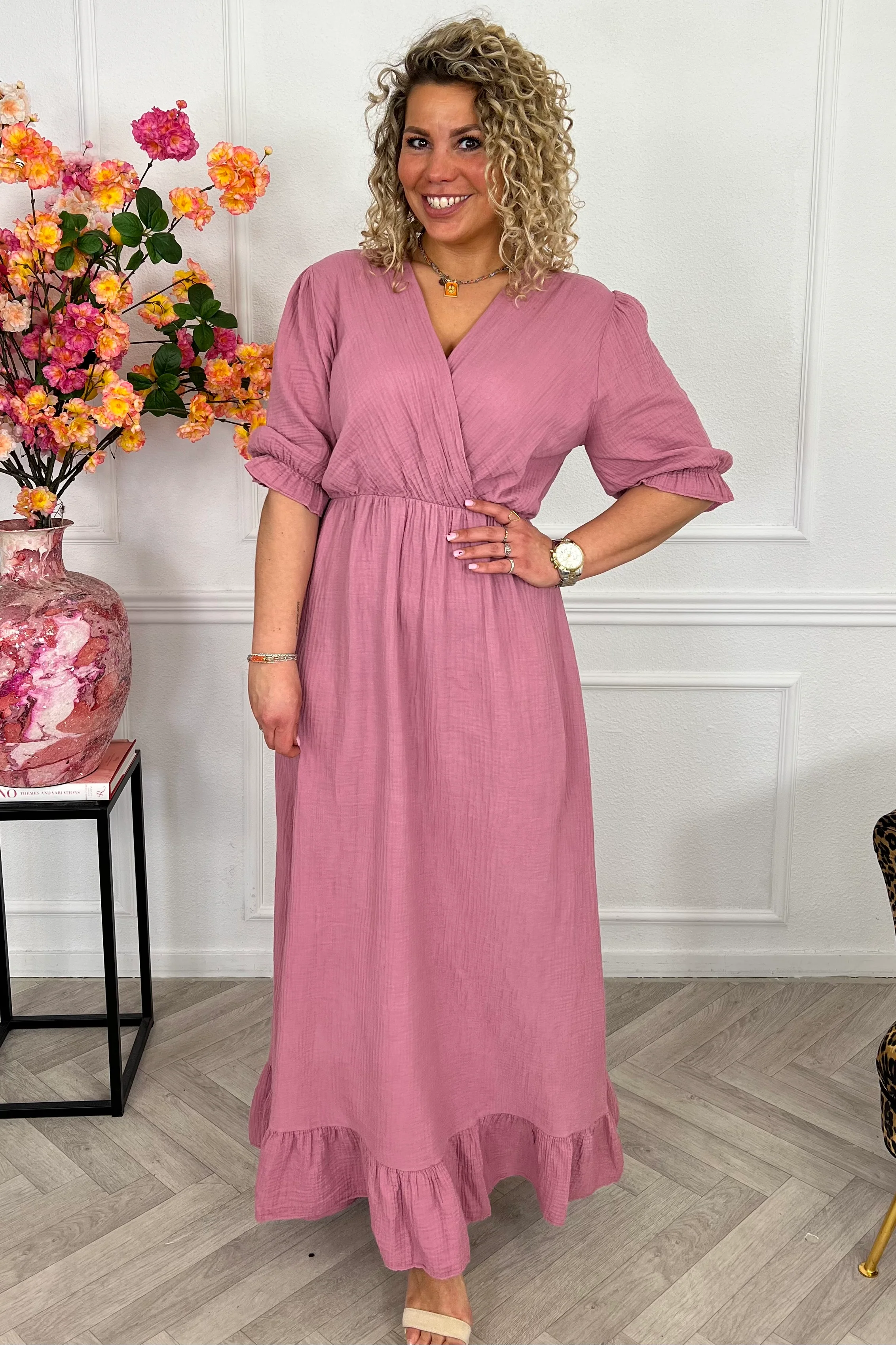 Florence Mousseline Maxi Dress - Mauve - Image 2