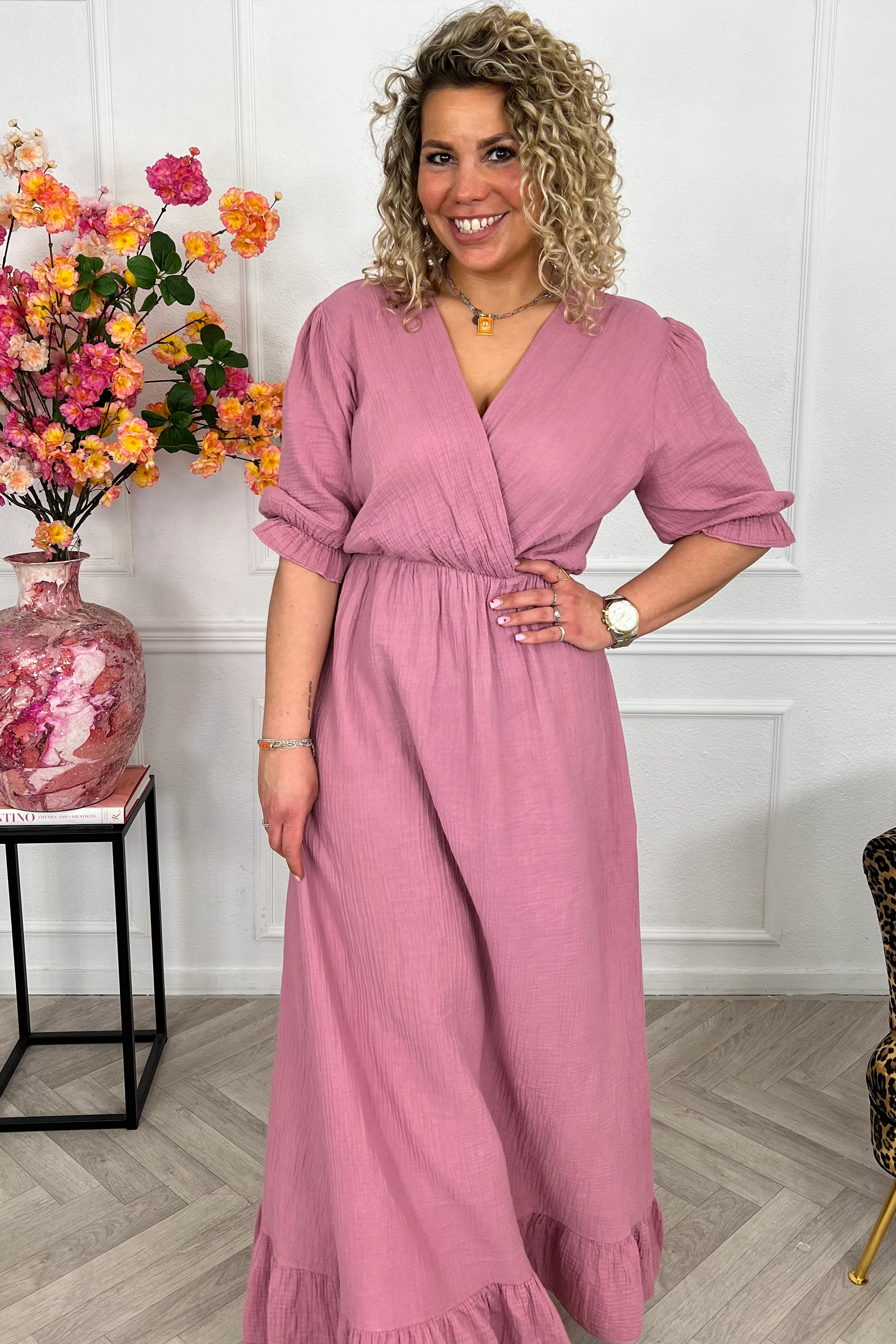 Florence Mousseline Maxi Dress - Mauve - Image 3
