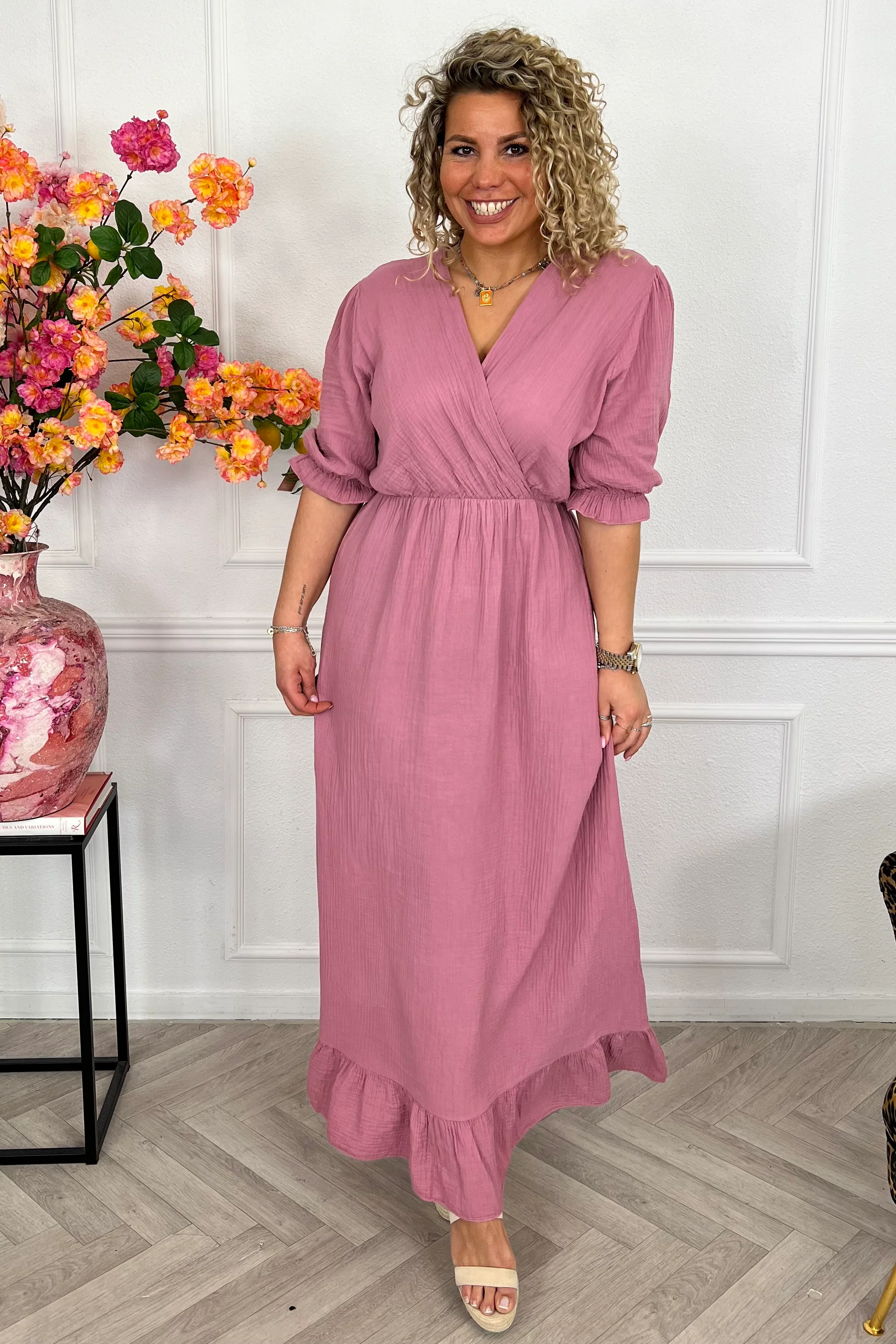 Florence Mousseline Maxi Dress - Mauve - Image 4