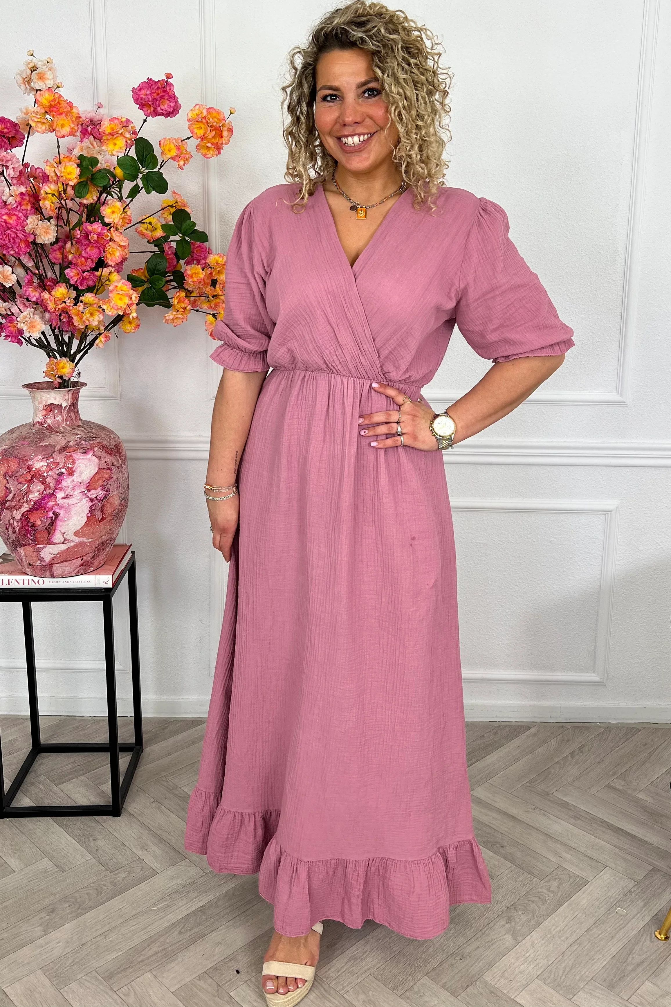 Florence Mousseline Maxi Dress - Mauve - Image 7