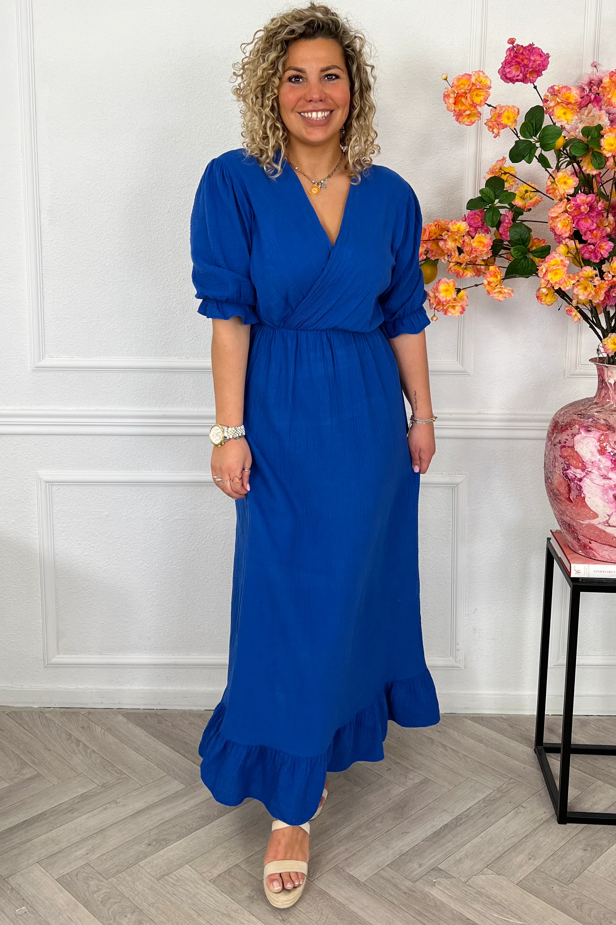 Florence Mousseline Maxi Dress - Royal Blue - Image 2