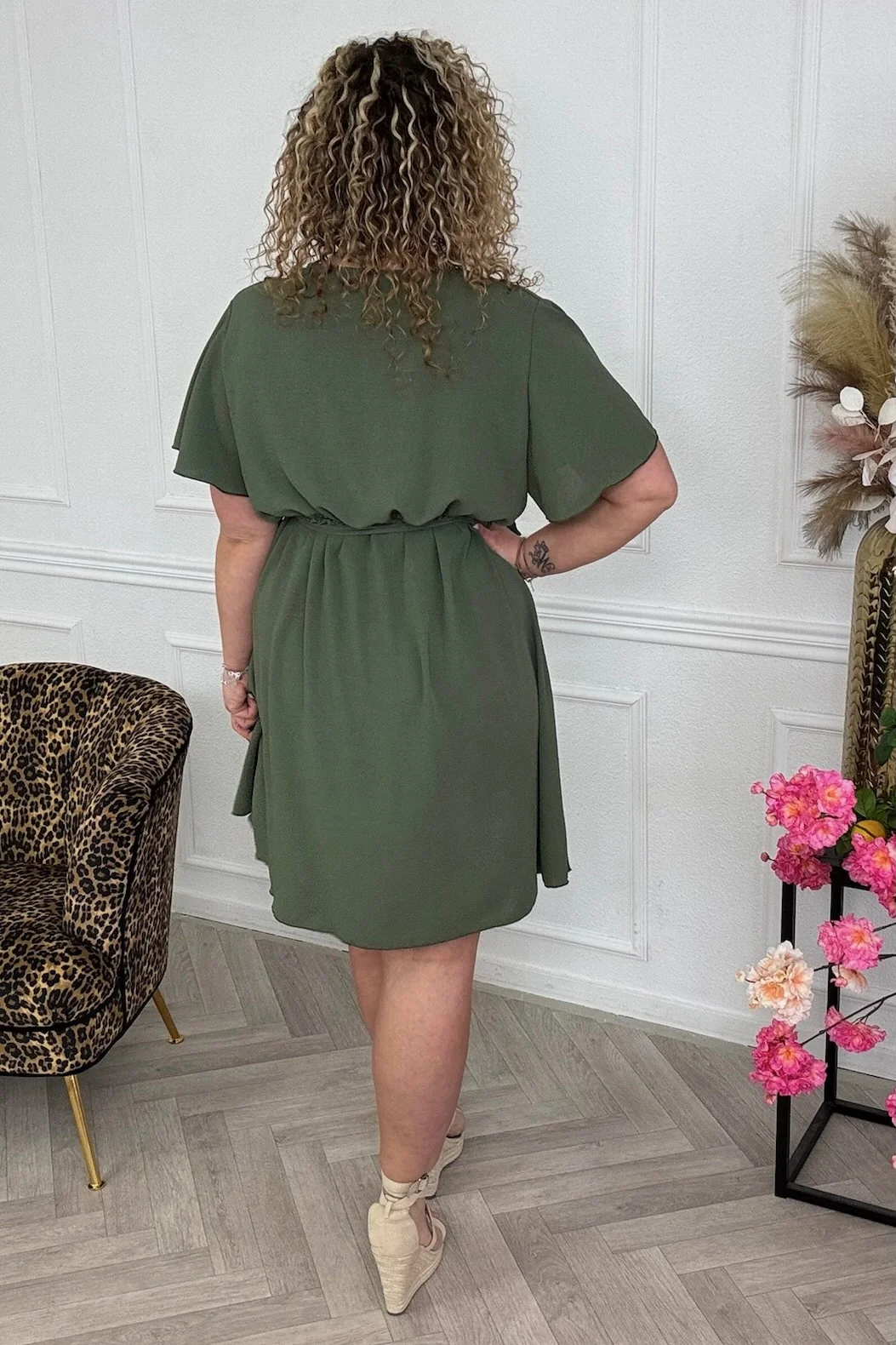 Florence Strik Dress - Armygreen - Image 3