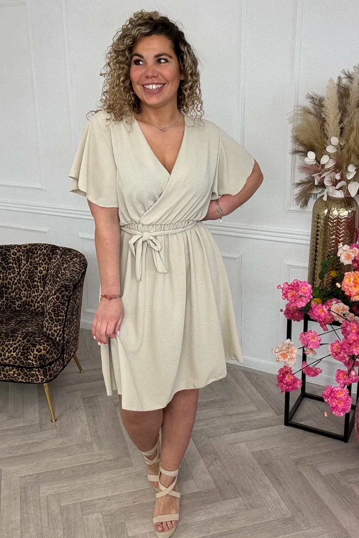 Florence Strik Dress - Beige - Image 3