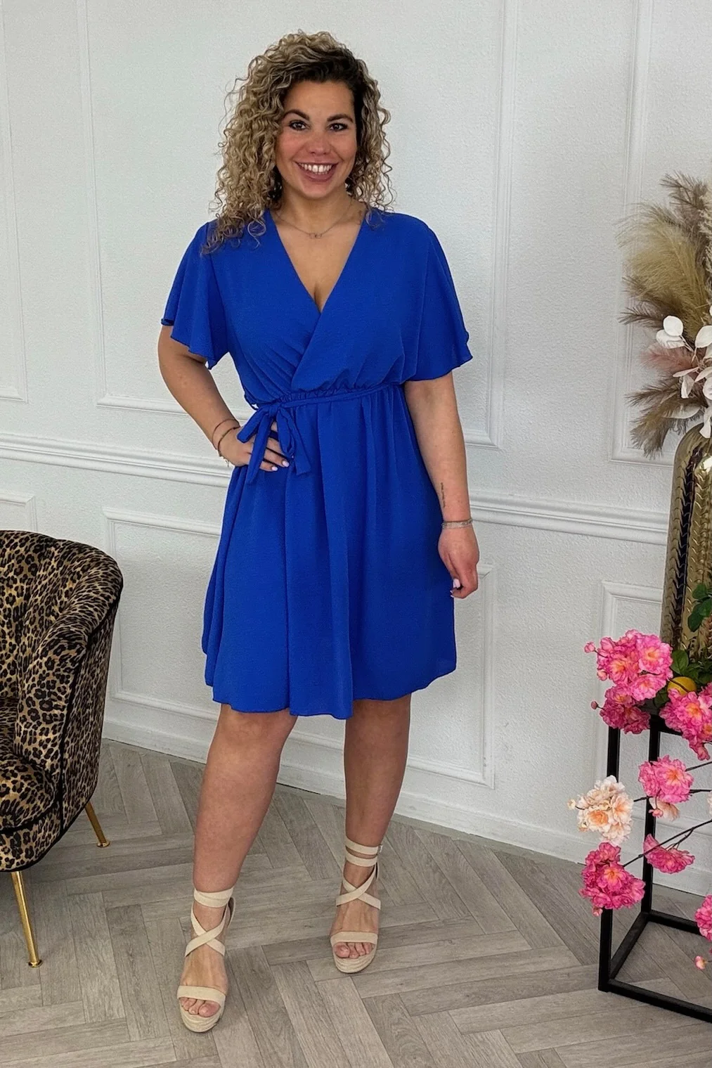Florence Strik Dress - Kobalt