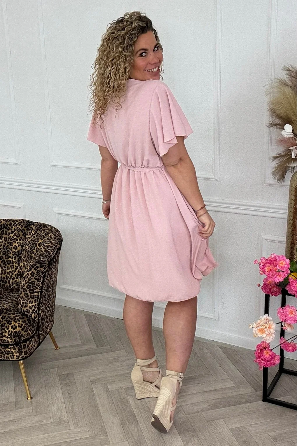 Florence Strik Dress - Light Pink - Image 3