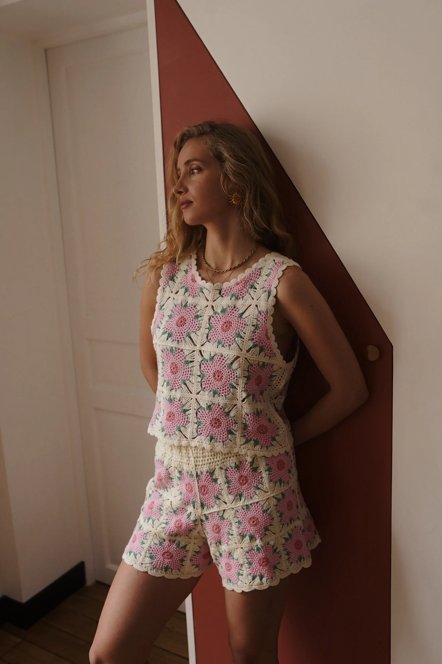 Flower Crochet Top - Pink - Image 7