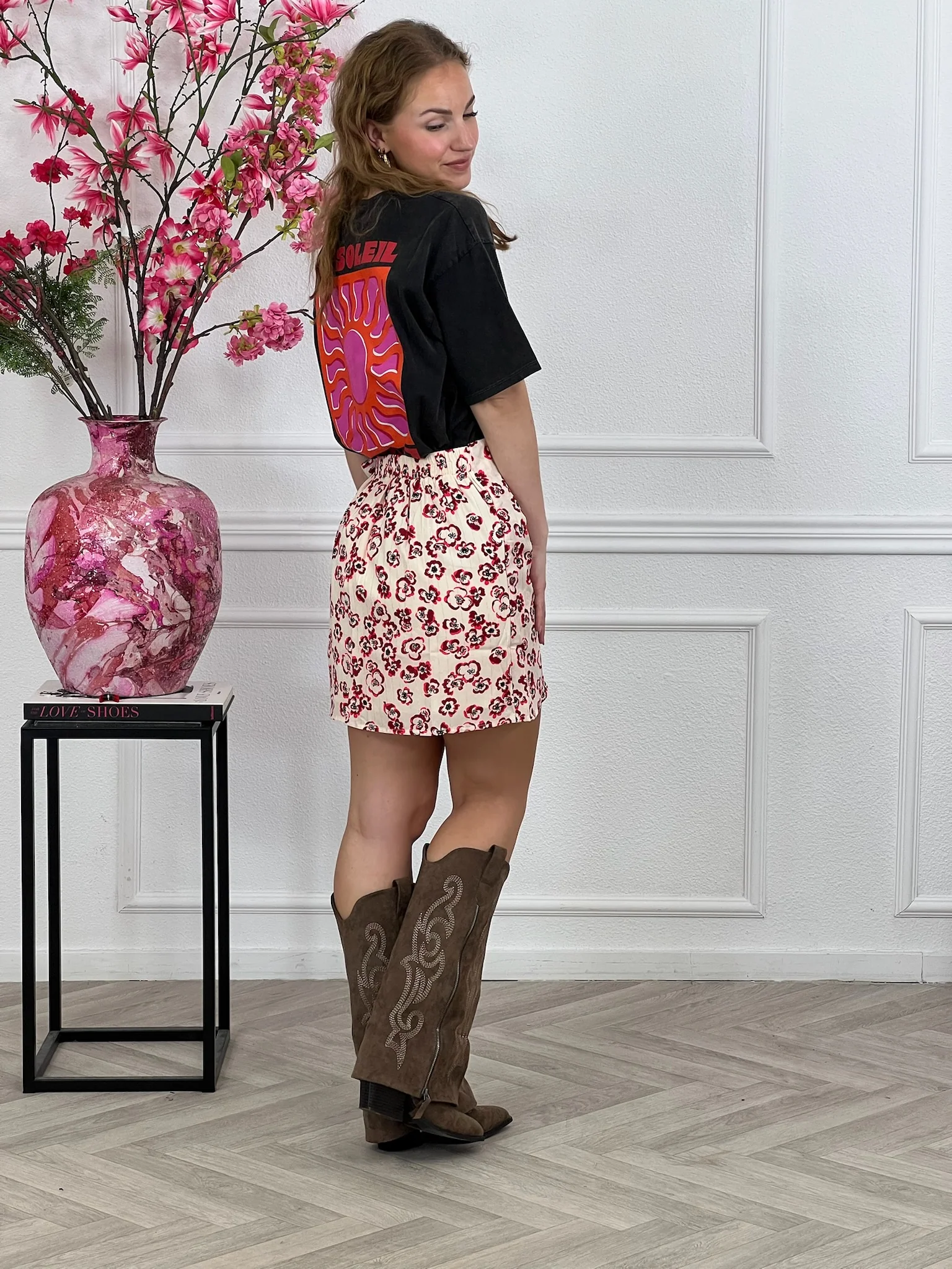 Flower Wrap Skirt - Creme - Image 4